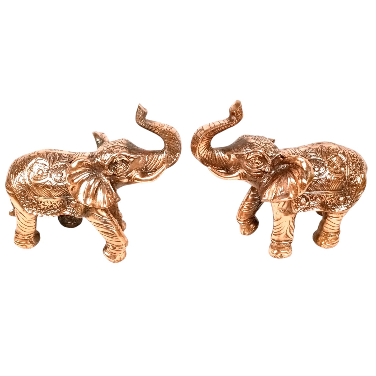 Elephant Showpiece Combo for Decor | Decorative Standing Elephant Statue for Home Decor | Traditional Masterpiece for Living Room:: Corner & Office - 15 Inch (Set Of 2) - Apkamart