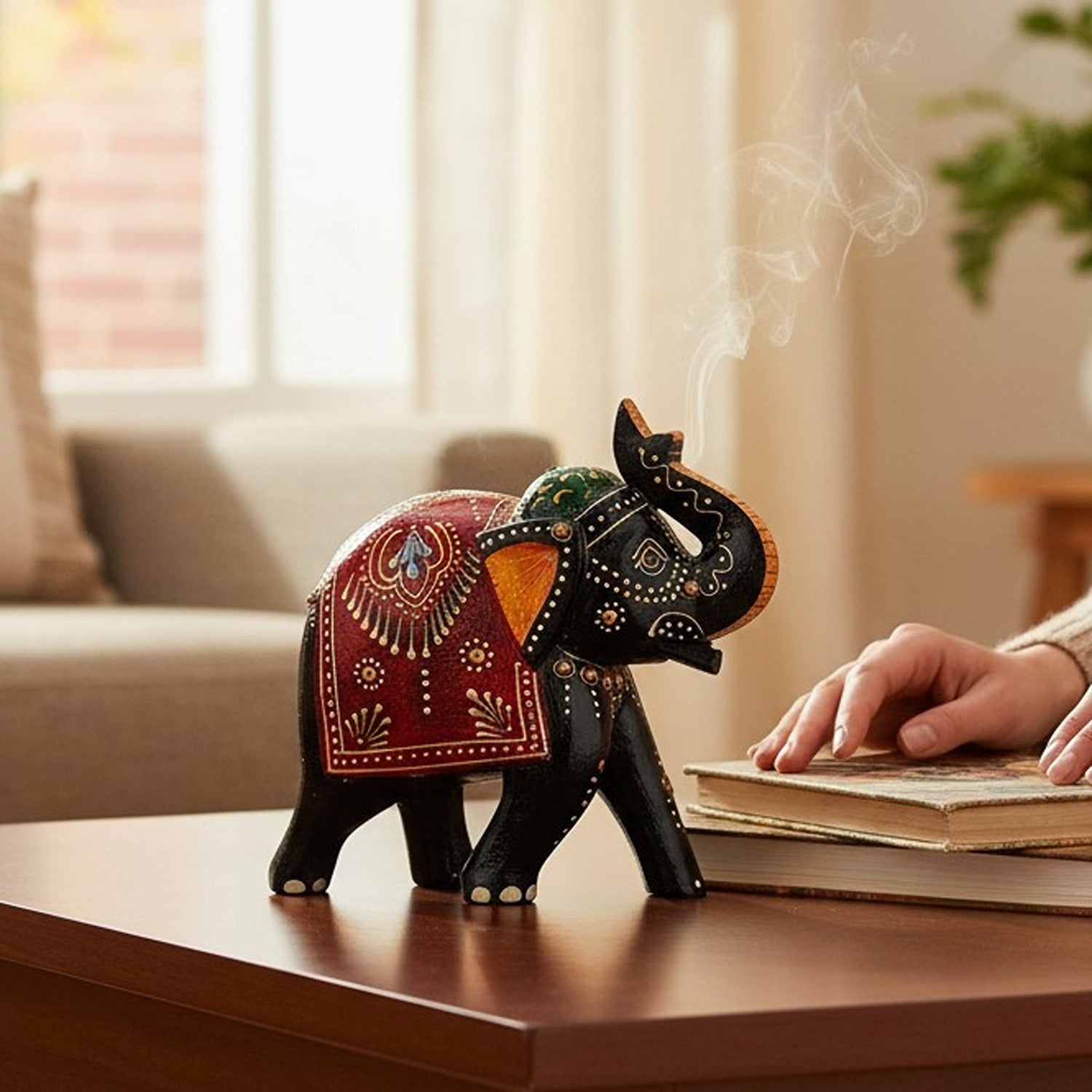 Elegant Elephant Showpiece for Home Decor | Stylish Table Decor & Gift Item | Elegant Figurine for Living Room, Bedroom & Office Decoration - 6 Inch - Apkamart