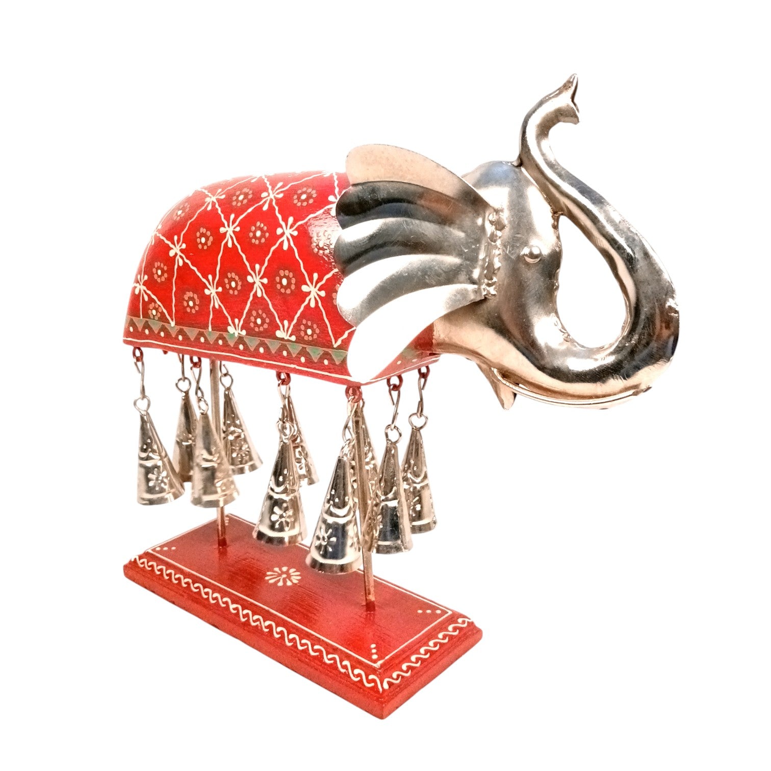 Elephant With Bells Showpiece for Home Decor | Stylish Table Decor & Gift Item | Elegant Figurine for Living Room, Bedroom & Office Decoration - 11 Inch - Apkamart #Style_Design 1