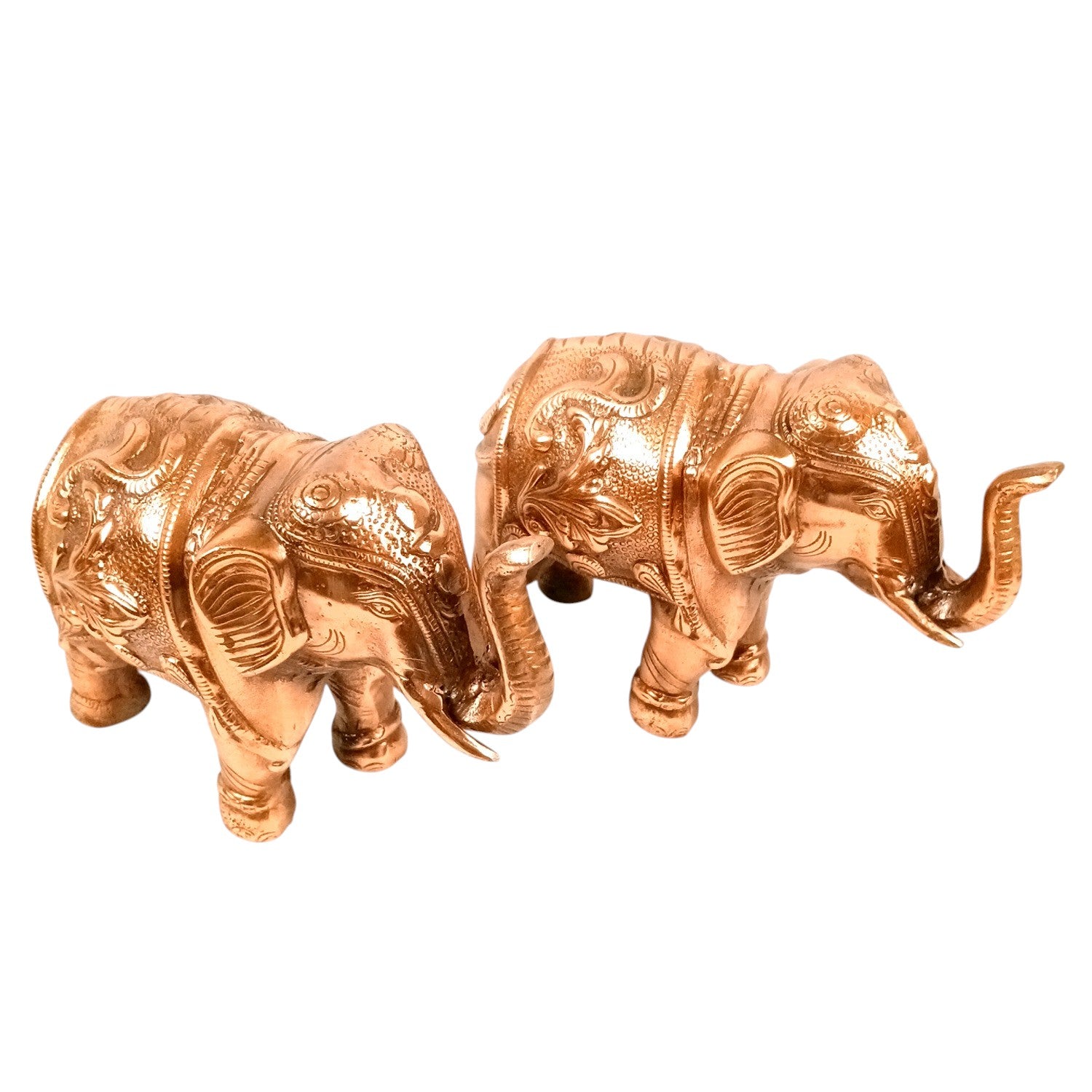 Elephant Statue Showpiece Set | Decorative Elephant Figurine for Home Decor | Lucky Elephant Idol for Living Room, Office, Mandir & Gift - 10 Inch (pack Of 2) - Apkamart