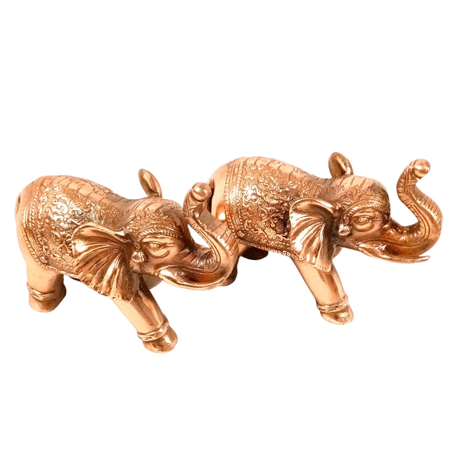 Elephant Statue Showpiece Set | Decorative Elephant Figurine for Home Decor | Lucky Elephant Idol for Living Room, Office, Mandir & Gift - 10 Inch (Pack Of 2) - Apkamart