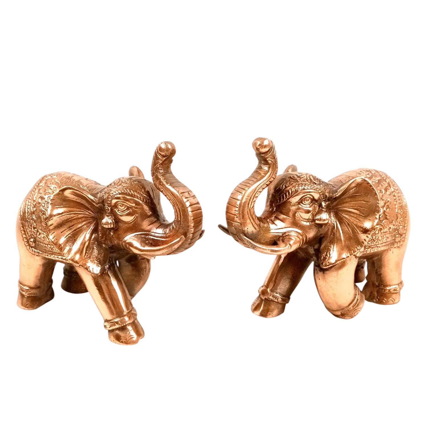 Elephant Statue Showpiece Set | Decorative Elephant Figurine for Home Decor | Lucky Elephant Idol for Living Room, Office, Mandir & Gift - 10 Inch (Pack Of 2) - Apkamart
