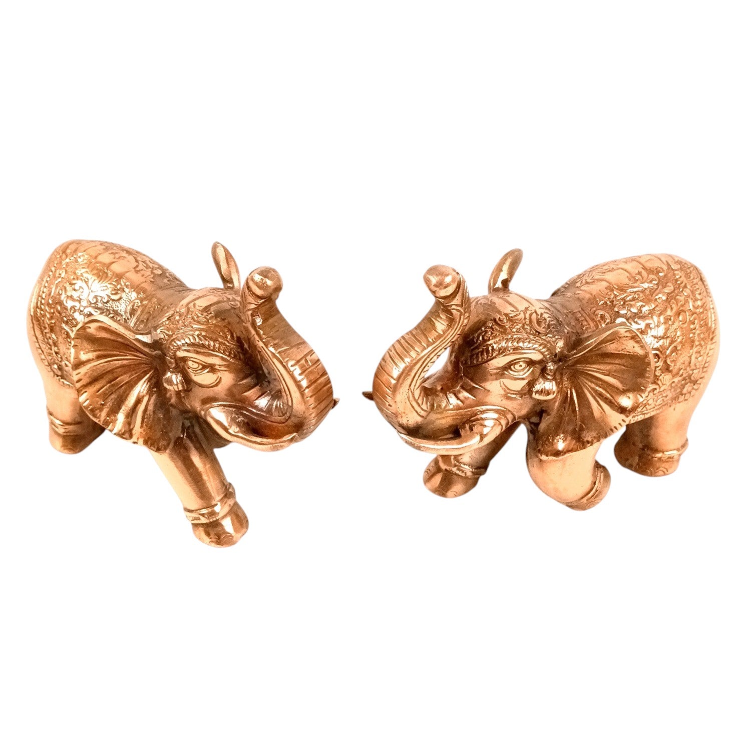 Elephant Statue Showpiece Set | Decorative Elephant Figurine for Home Decor | Lucky Elephant Idol for Living Room, Office, Mandir & Gift - 10 Inch (Pack Of 2) - Apkamart