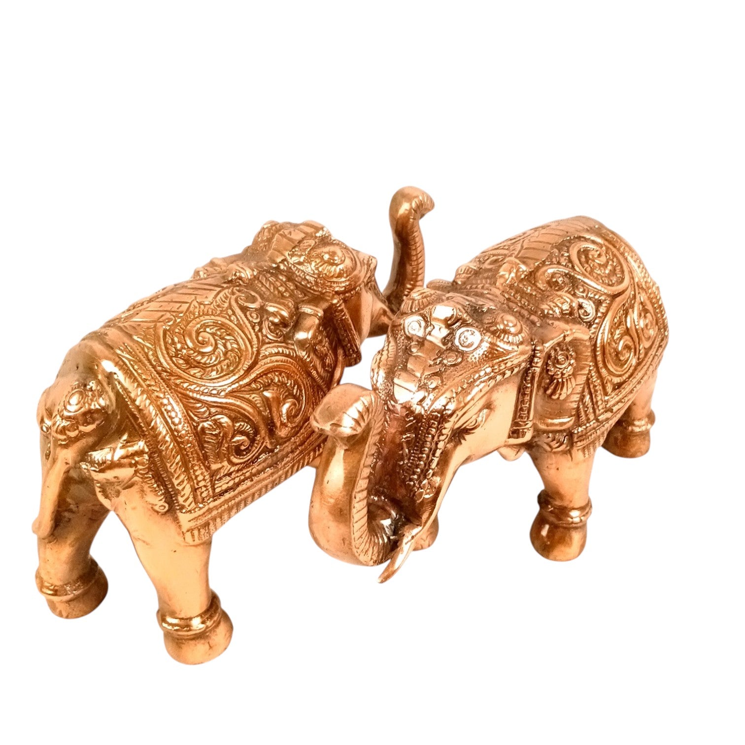 Elephant Statue Showpiece Set | Decorative Elephant Figurine for Home Decor | Lucky Elephant Idol for Living Room, Office, Mandir & Gift | Home Decor - 12 Inch (Pack Of 2) - Apkamart