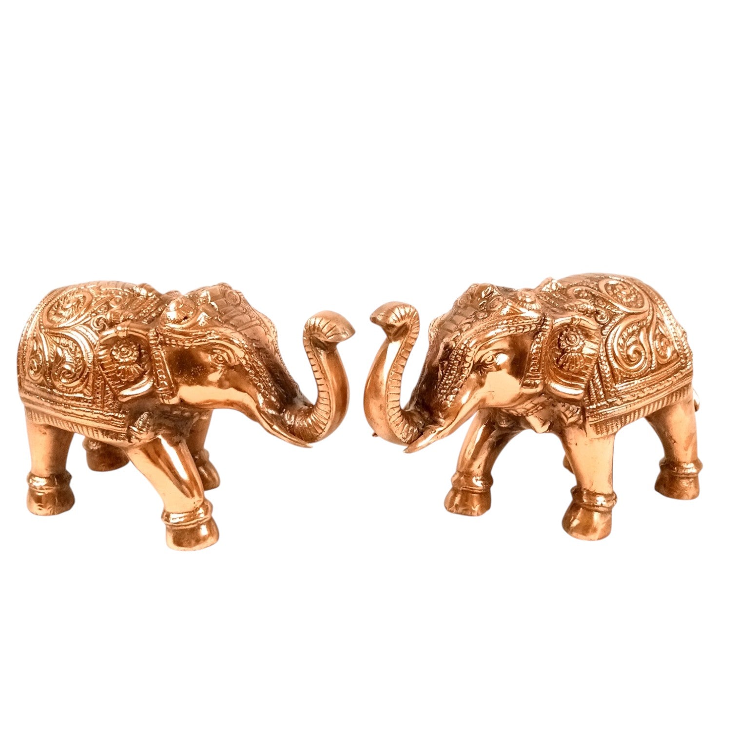 Elephant Statue Showpiece Set | Decorative Elephant Figurine for Home Decor | Lucky Elephant Idol for Living Room, Office, Mandir & Gift | Home Decor - 12 Inch (Pack Of 2) - Apkamart