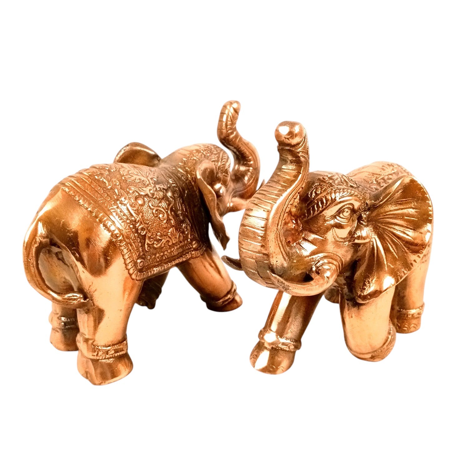 Elephant Statue Showpiece Set | Decorative Elephant Figurine for Home Decor | Lucky Elephant Idol for Living Room, Office, Mandir & Gift - 10 Inch (Pack Of 2) - Apkamart