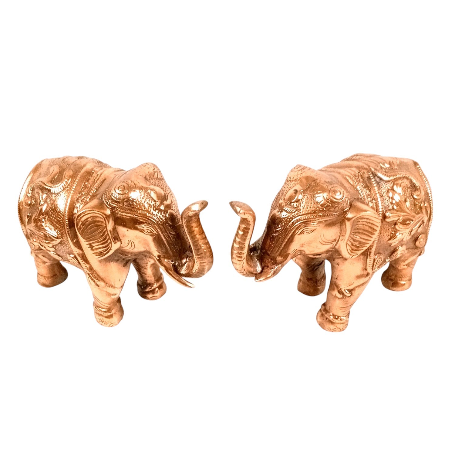 Elephant Statue Showpiece Set | Decorative Elephant Figurine for Home Decor | Lucky Elephant Idol for Living Room, Office, Mandir & Gift - 10 Inch (pack Of 2) - Apkamart