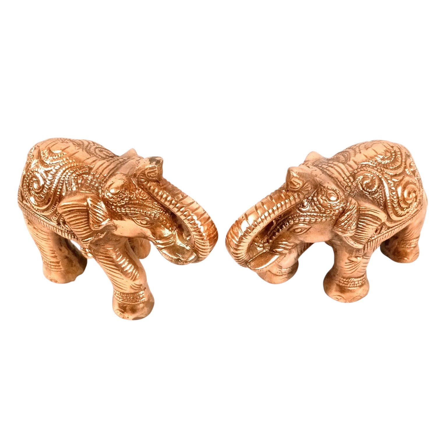 Elephant Statue Showpiece Set | Decorative Elephant Figurine for Home Decor | Lucky Elephant Idol for Living Room, Office, Mandir & Gift - 8 Inch (pack Of 2) - Apkamart