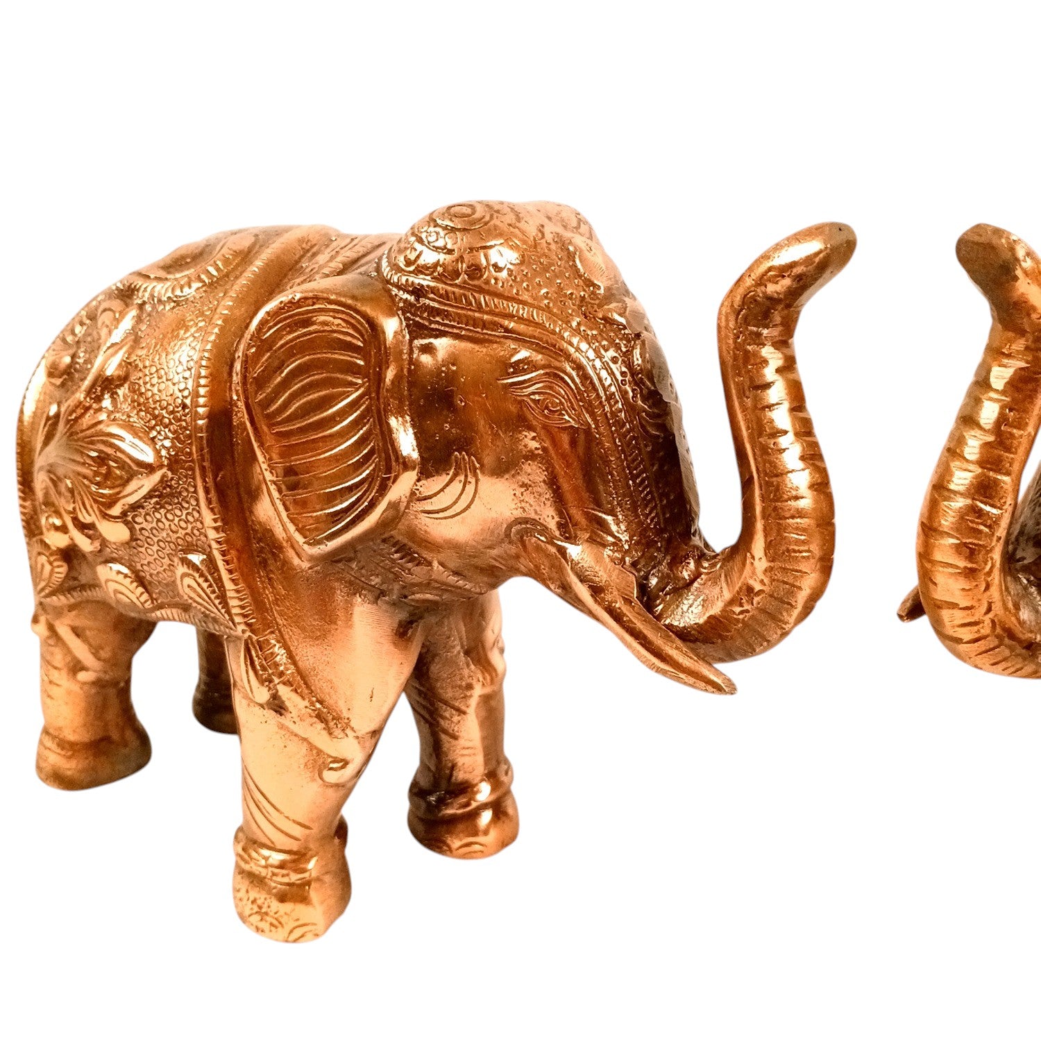 Elephant Statue Showpiece Set | Decorative Elephant Figurine for Home Decor | Lucky Elephant Idol for Living Room, Office, Mandir & Gift - 10 Inch (pack Of 2) - Apkamart