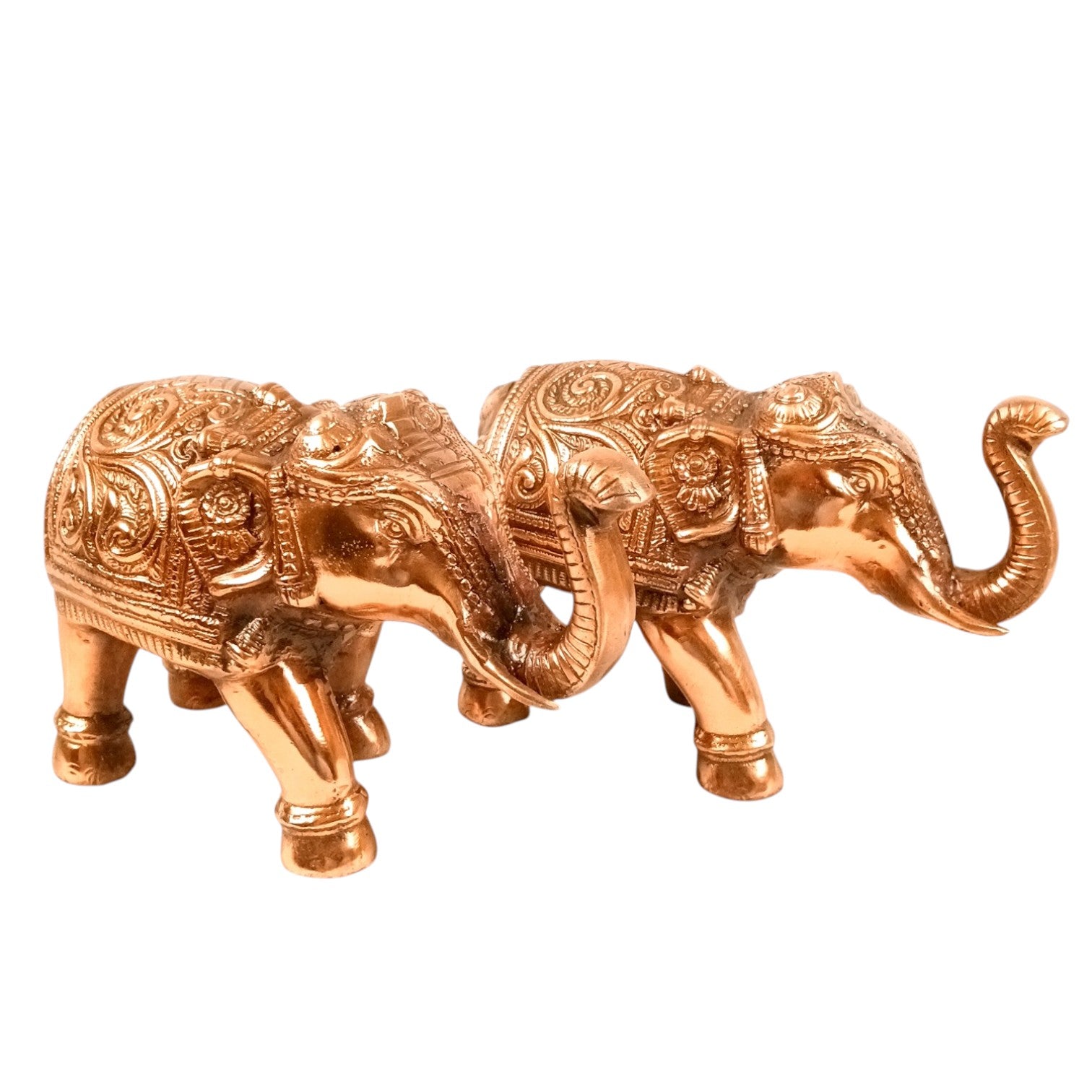 Elephant Statue Showpiece Set | Decorative Elephant Figurine for Home Decor | Lucky Elephant Idol for Living Room, Office, Mandir & Gift | Home Decor - 12 Inch (Pack Of 2) - Apkamart