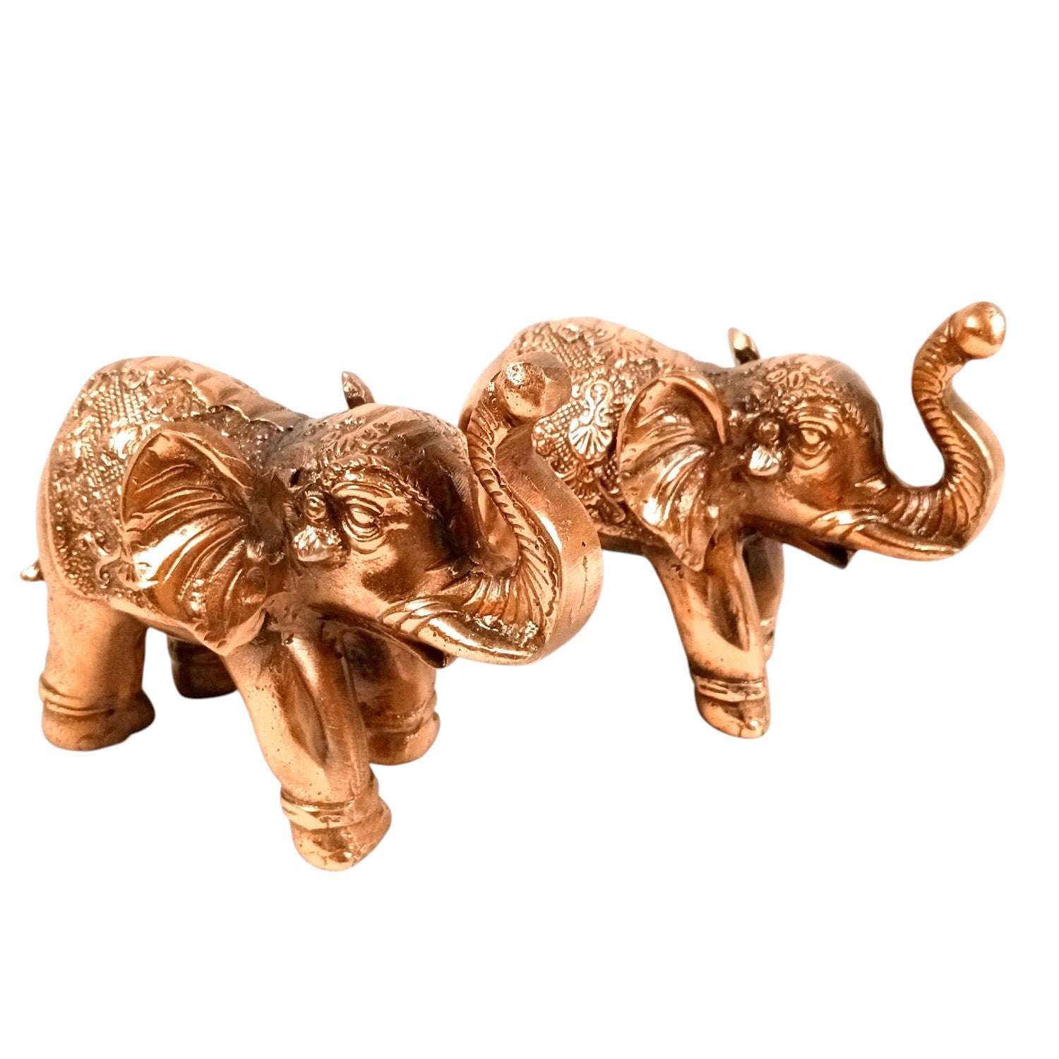 Elephant Statue Showpiece Set | Decorative Elephant Figurine for Home Decor | Lucky Elephant Idol for Living Room, Office, Mandir & Gift - 7 Inch (pack Of 2) - Apkamart