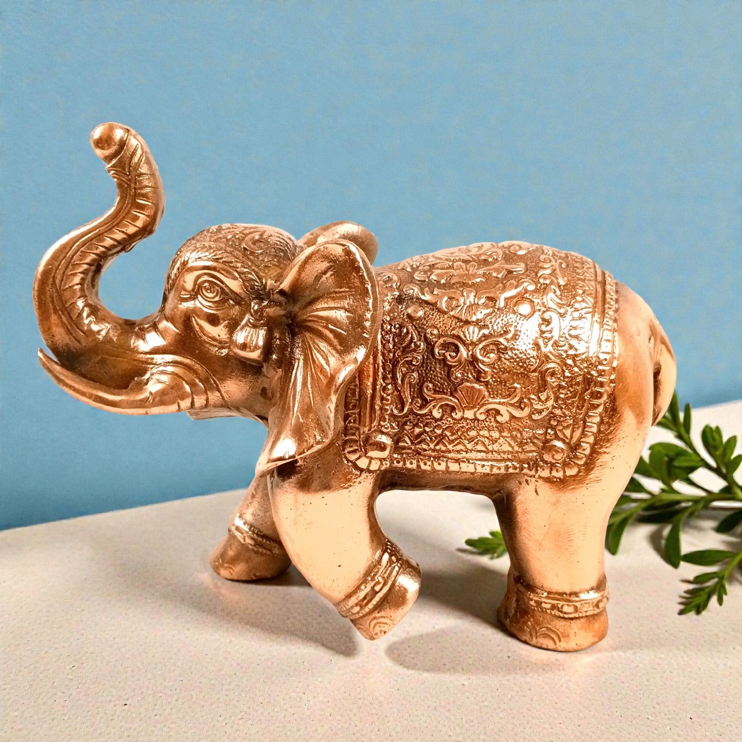Elephant Statue Showpiece | Decorative Elephant Figurine for Home Decor | Lucky Elephant Idol for Living Room, Office, Mandir & Gift - 10 Inch - Apkamart