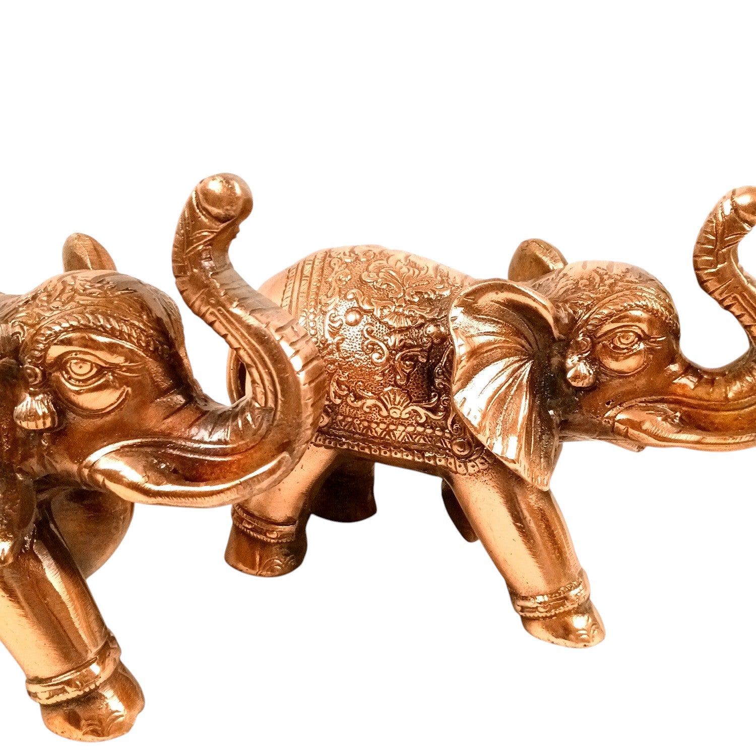 Elephant Statue Showpiece Set | Decorative Elephant Figurine for Home Decor | Lucky Elephant Idol for Living Room, Office, Mandir & Gift - 10 Inch (Pack Of 2) - Apkamart