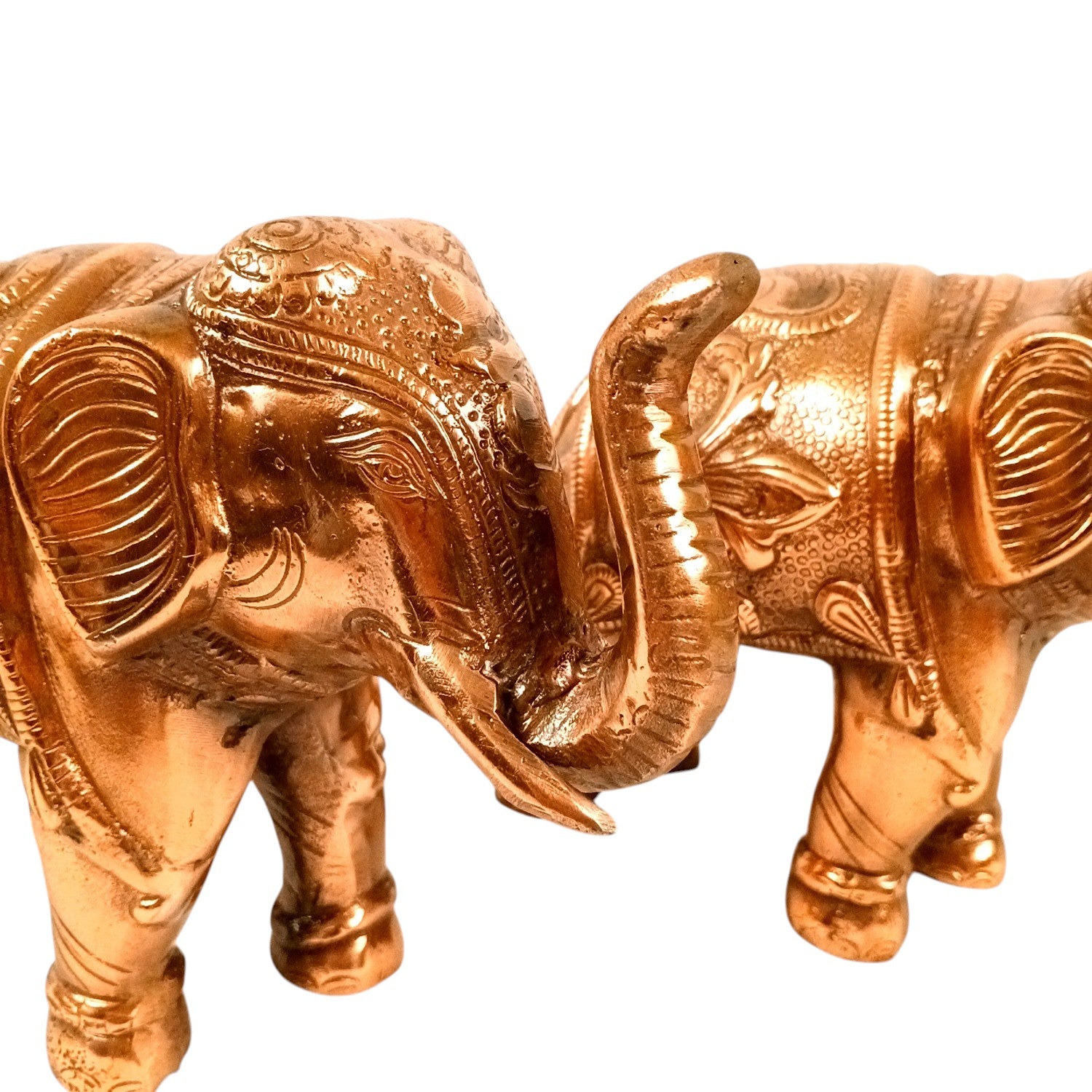 Elephant Statue Showpiece Set | Decorative Elephant Figurine for Home Decor | Lucky Elephant Idol for Living Room, Office, Mandir & Gift - 10 Inch (pack Of 2) - Apkamart