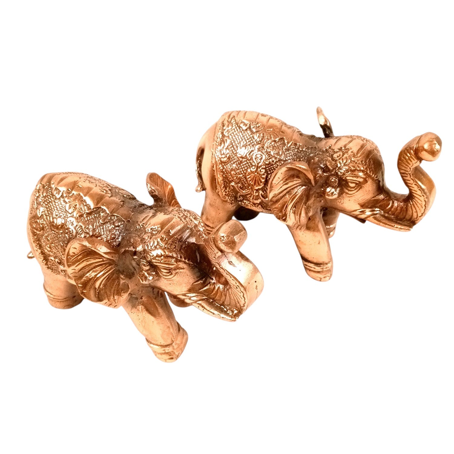 Elephant Statue Showpiece Set | Decorative Elephant Figurine for Home Decor | Lucky Elephant Idol for Living Room, Office, Mandir & Gift - 7 Inch (pack Of 2) - Apkamart