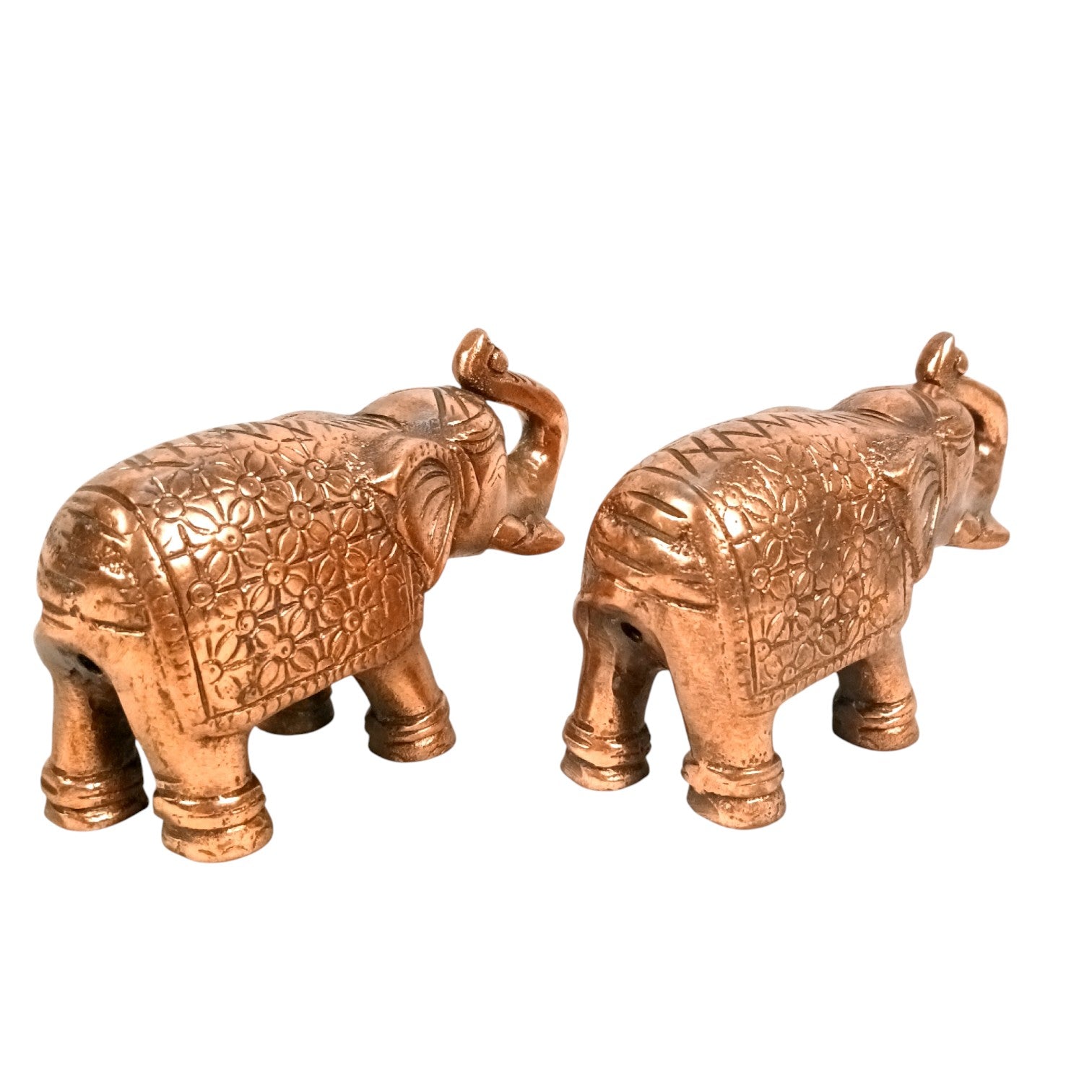 Elephant Statue Showpiece | Handcrafted Elephant Figurine for Home, Office & Temple Decor | Symbol of Luck, Strength & Prosperity - 5 Inch (Set Of 2) - Apkamart