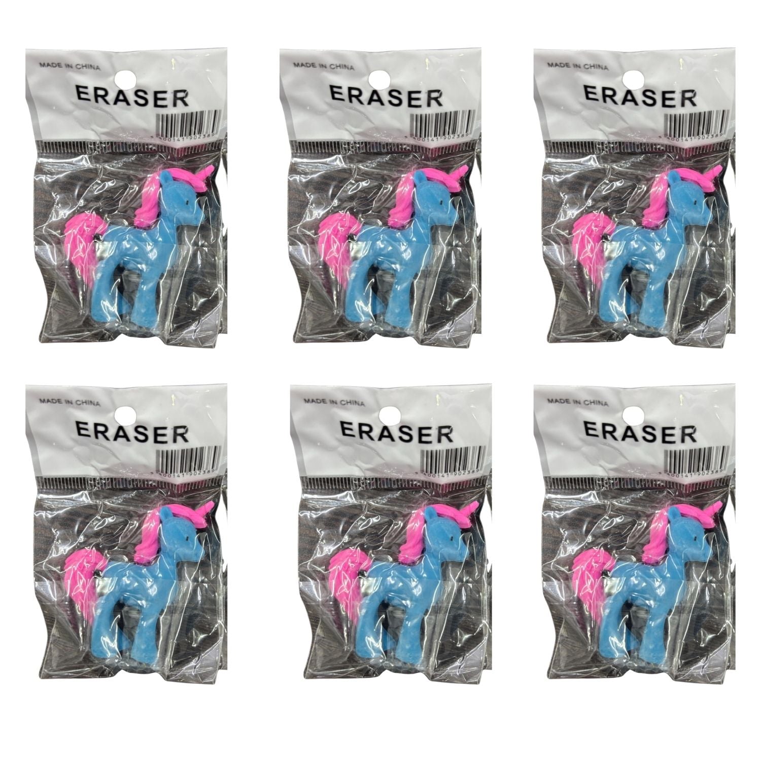 Horse Design Eraser Set for Kids | Soft Earser for School Use | Non-Dust Earser for Pencil Writing & Drawing | Earser Set for Students & Art Work - Apkamart #Style_Pack Of 6