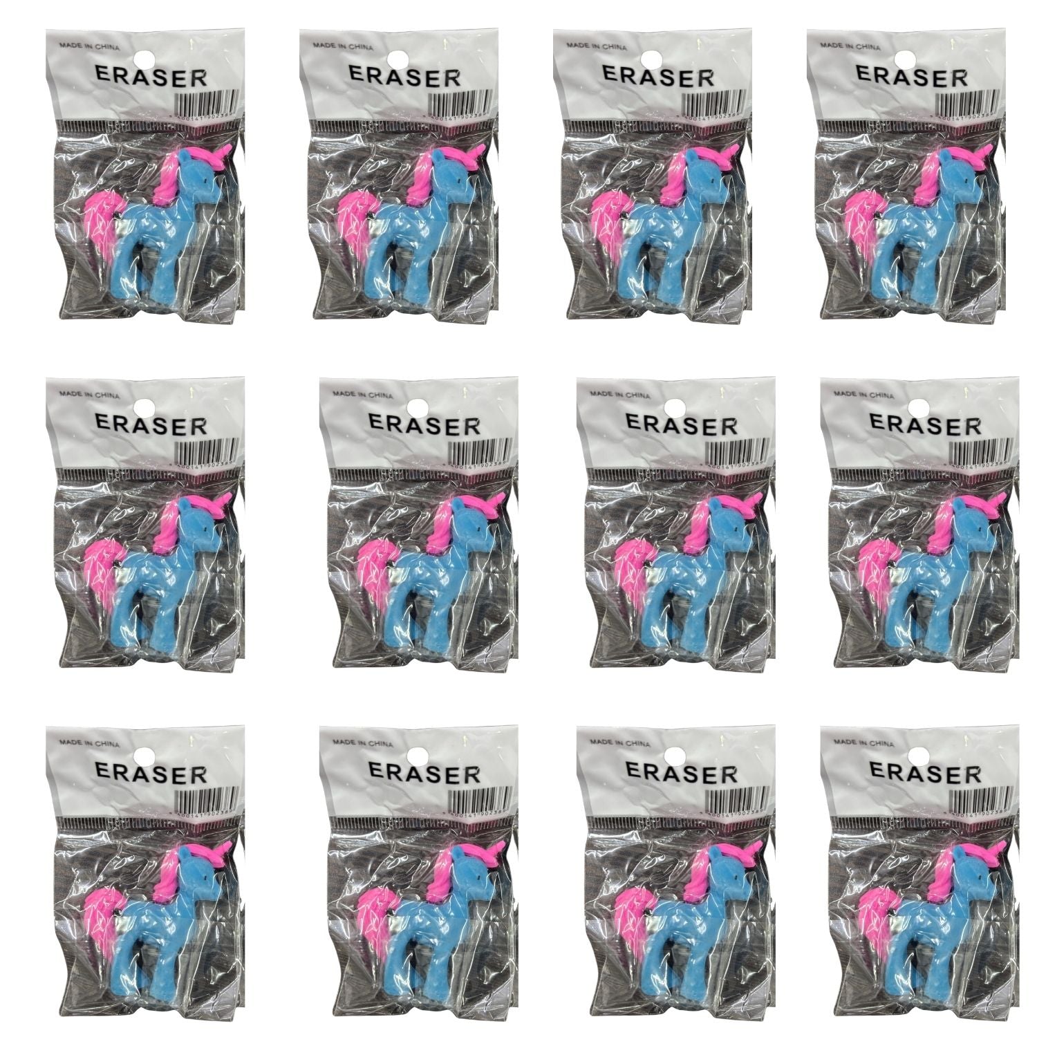 Horse Design Eraser Set for Kids | Soft Earser for School Use | Non-Dust Earser for Pencil Writing & Drawing | Earser Set for Students & Art Work - Apkamart #Style_Pack Of 12