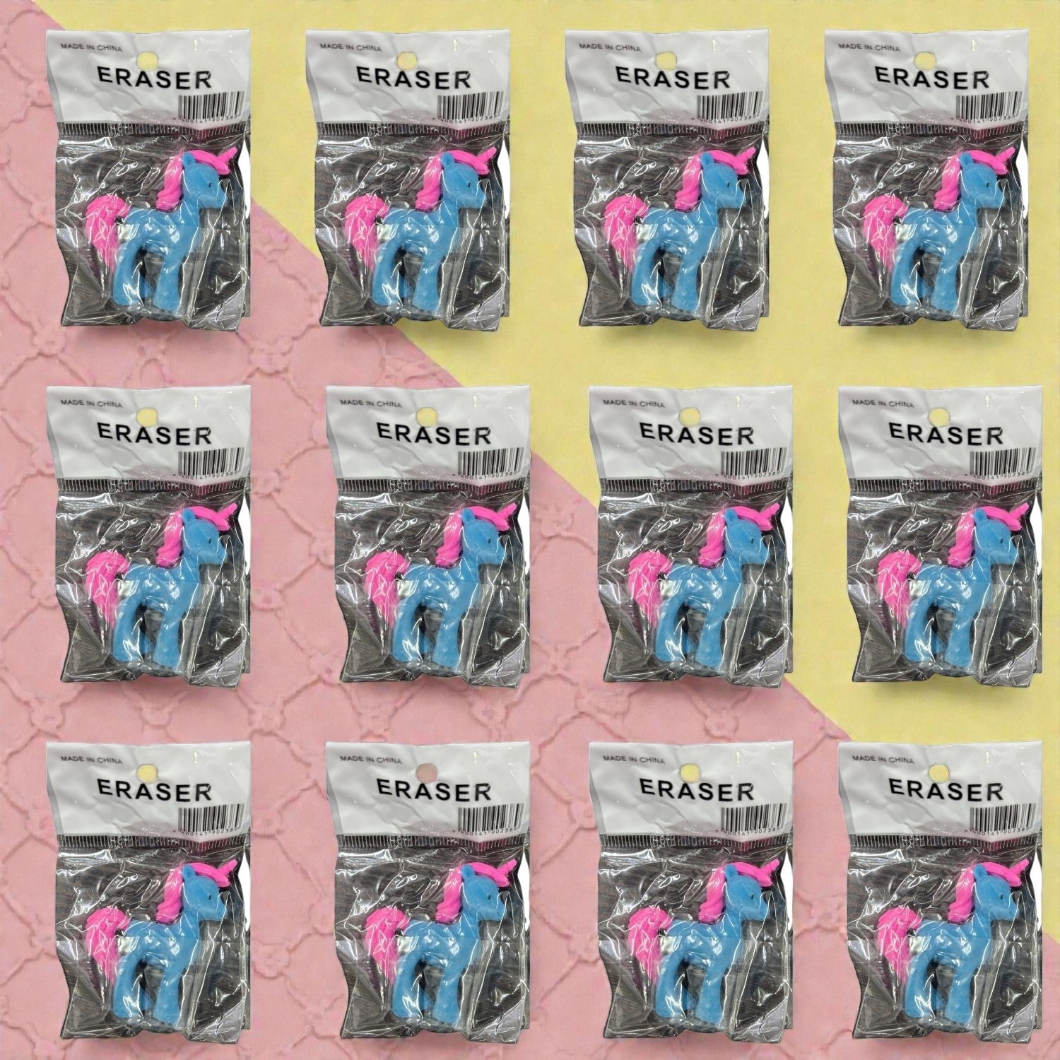 Horse Design Eraser Set for Kids | Soft Earser for School Use | Non-Dust Earser for Pencil Writing & Drawing | Earser Set for Students & Art Work - Apkamart #Style_Pack Of 12