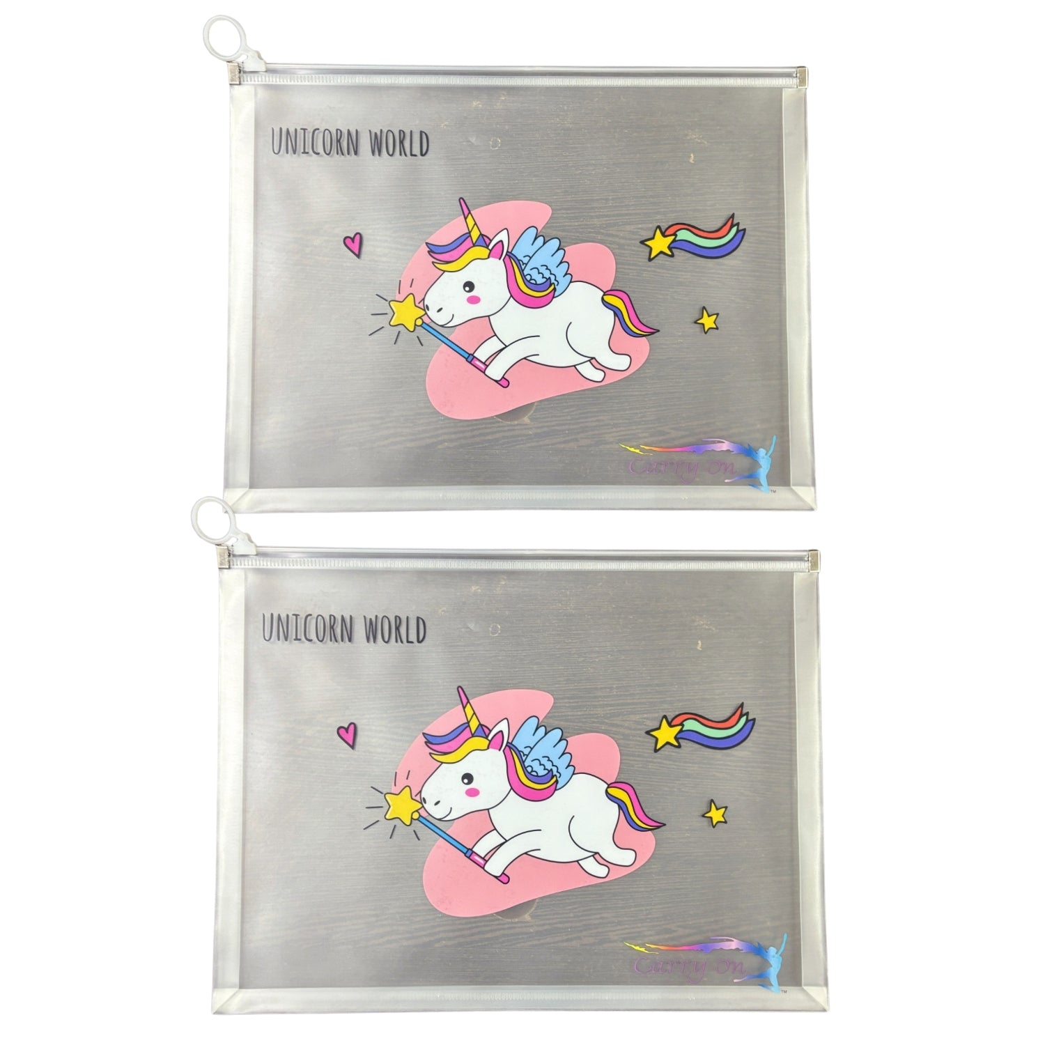 Unicorn Design File Storage Folder | Durable File Folder Organizer for Documents | Files for Students & Office Use | Document File Folder with Zip Closure - Apkamart #Style_Pack Of 2