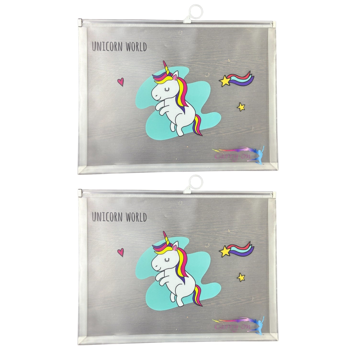 Unicorn Design File Storage Folder | Durable File Folder Organizer for Documents | Files for Students & Office Use | Folder with Zip Closure - Apkamart #Style_Pack Of 2