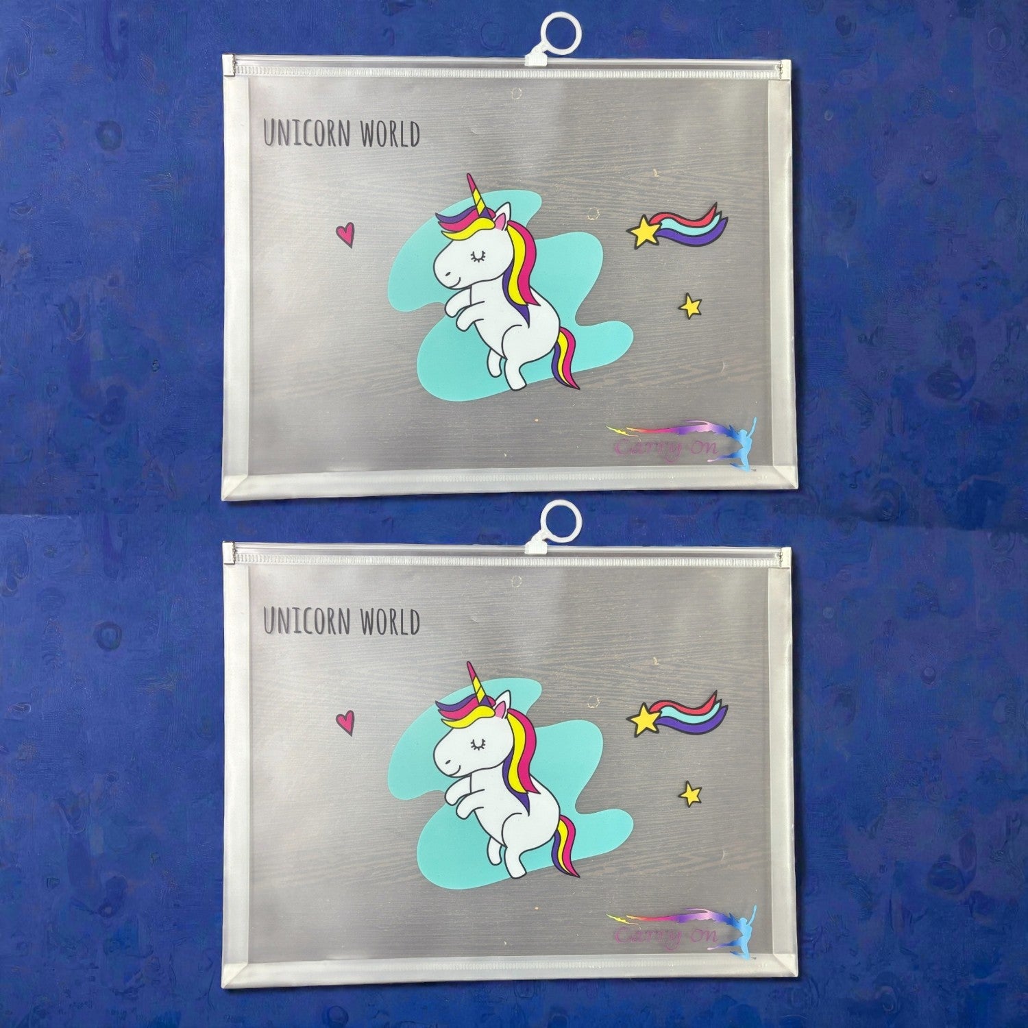 Unicorn Design File Storage Folder | Durable File Folder Organizer for Documents | Files for Students & Office Use | Folder with Zip Closure - Apkamart #Style_Pack Of 2