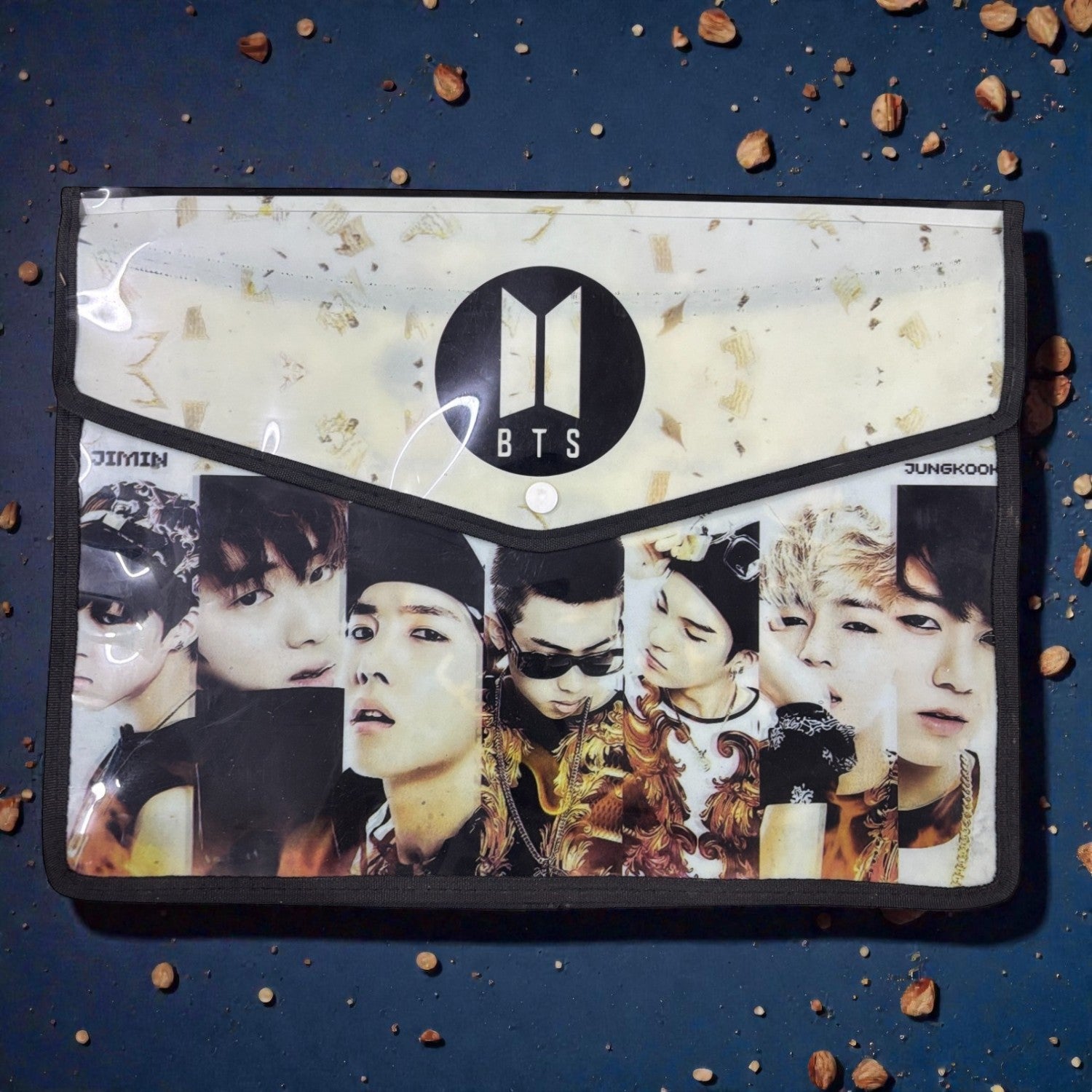 BTS Design File Storage Folder | Durable File Folder Organizer for Documents | Files for Students & Office Use | Lightweight Document File with Button Closure - Apkamart #Style_Pack Of 1