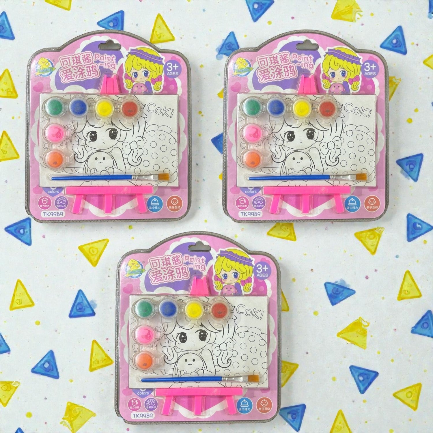 Canvas Colors Set with Brush for Students and Adults – Non-Toxic Canvas Paint Colors Coloring Board Set for Art Projects, Painting Practice, School Projects - Apkamart #Style_Pack Of 3