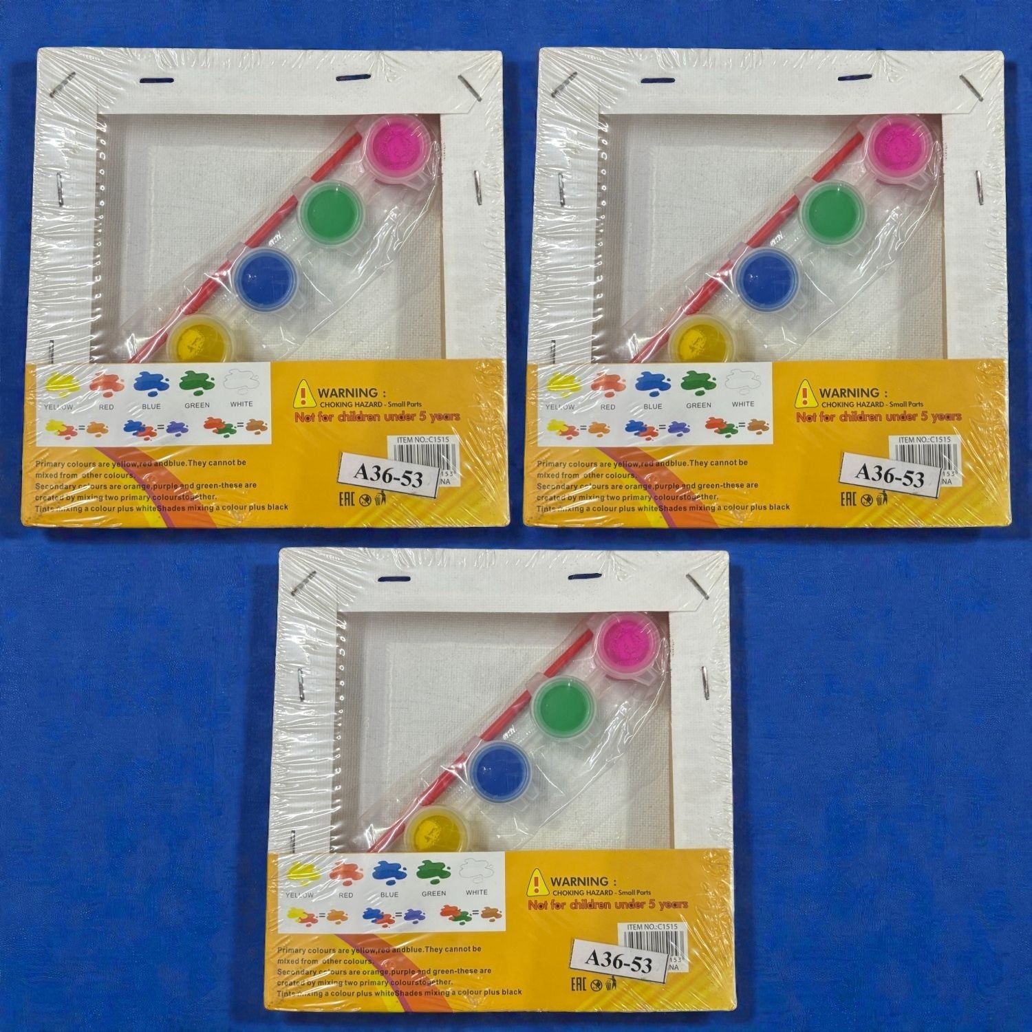 Canvas Colors Set with Brush for Students and Adults – Non-Toxic Canvas Paint Coloring Board Set for Art Projects, Painting Practice - Apkamart #Style_Pack Of 3