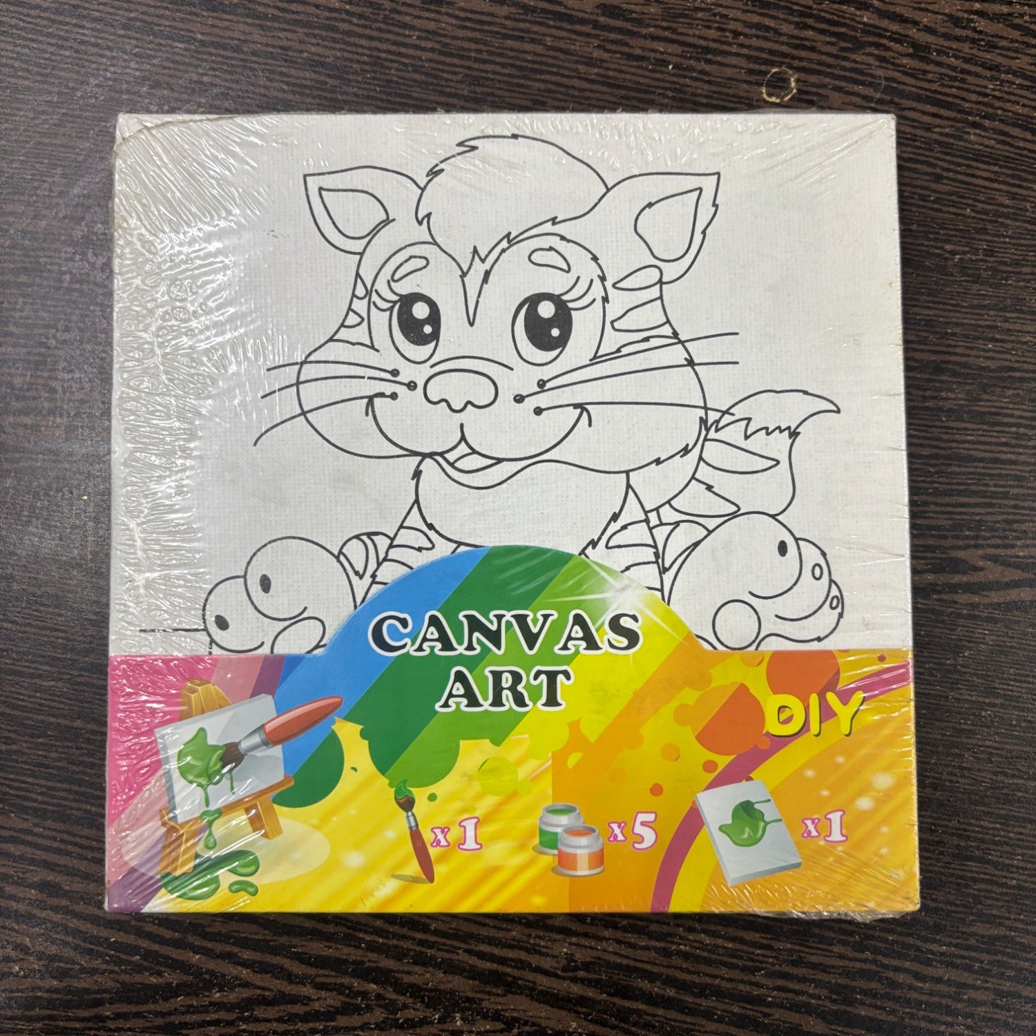 Canvas Colors Set with Brush for Students and Adults – Non-Toxic Canvas Paint Coloring Board Set for Art Projects, Painting Practice