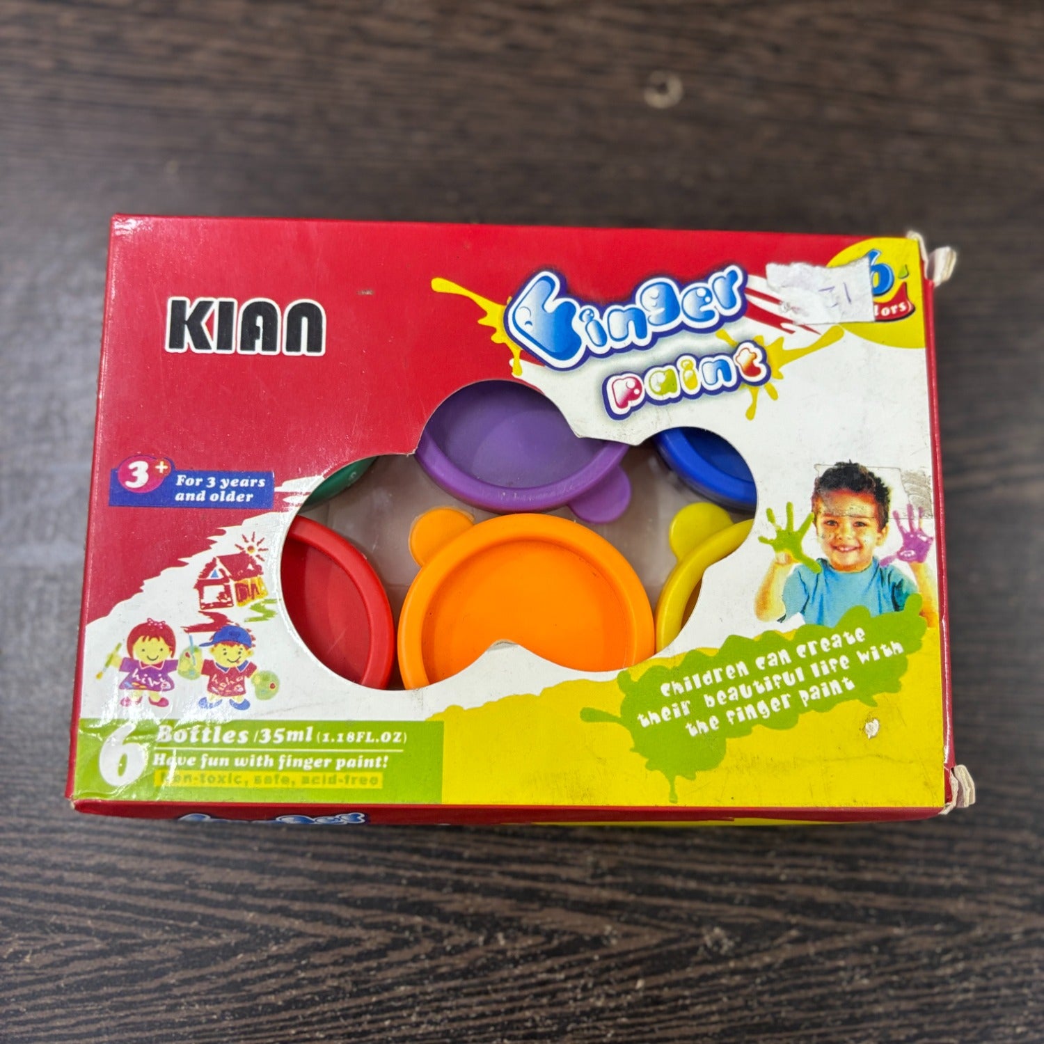 Finger Paints for Kids | Washable Non Toxic Finger Paint Set for Toddlers Children Art & Craft | Easy-Clean Finger Paints for Washable Fun - (6 Colors) (pack Of 1) - Apkamart