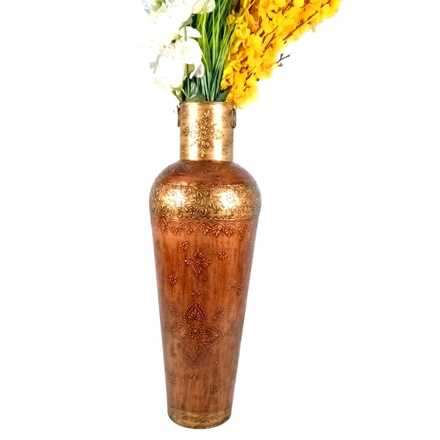 Handcrafted Metal Vase For Living Room Dining Table - 30 Inch - Apkamart