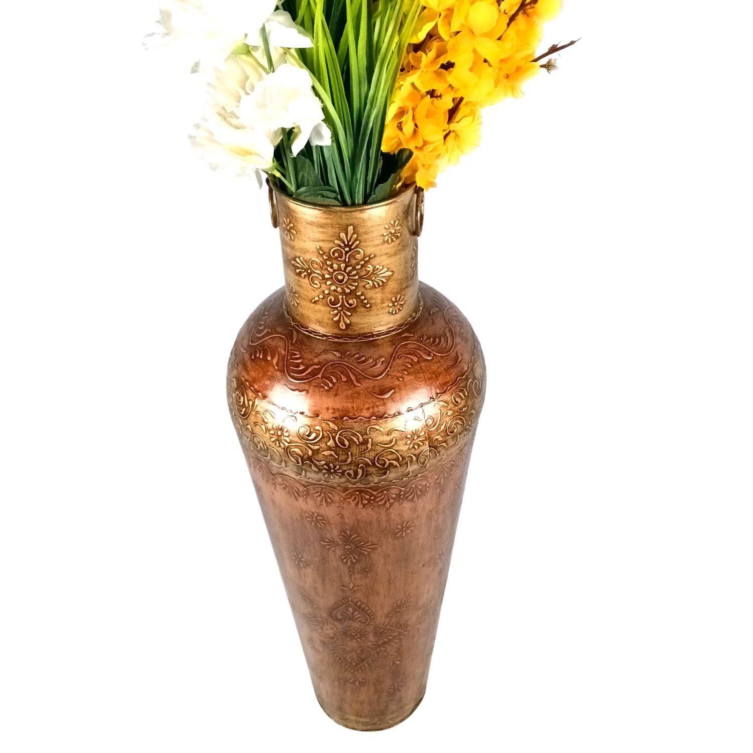Handcrafted Metal Vase For Living Room Dining Table - 30 Inch - Apkamart