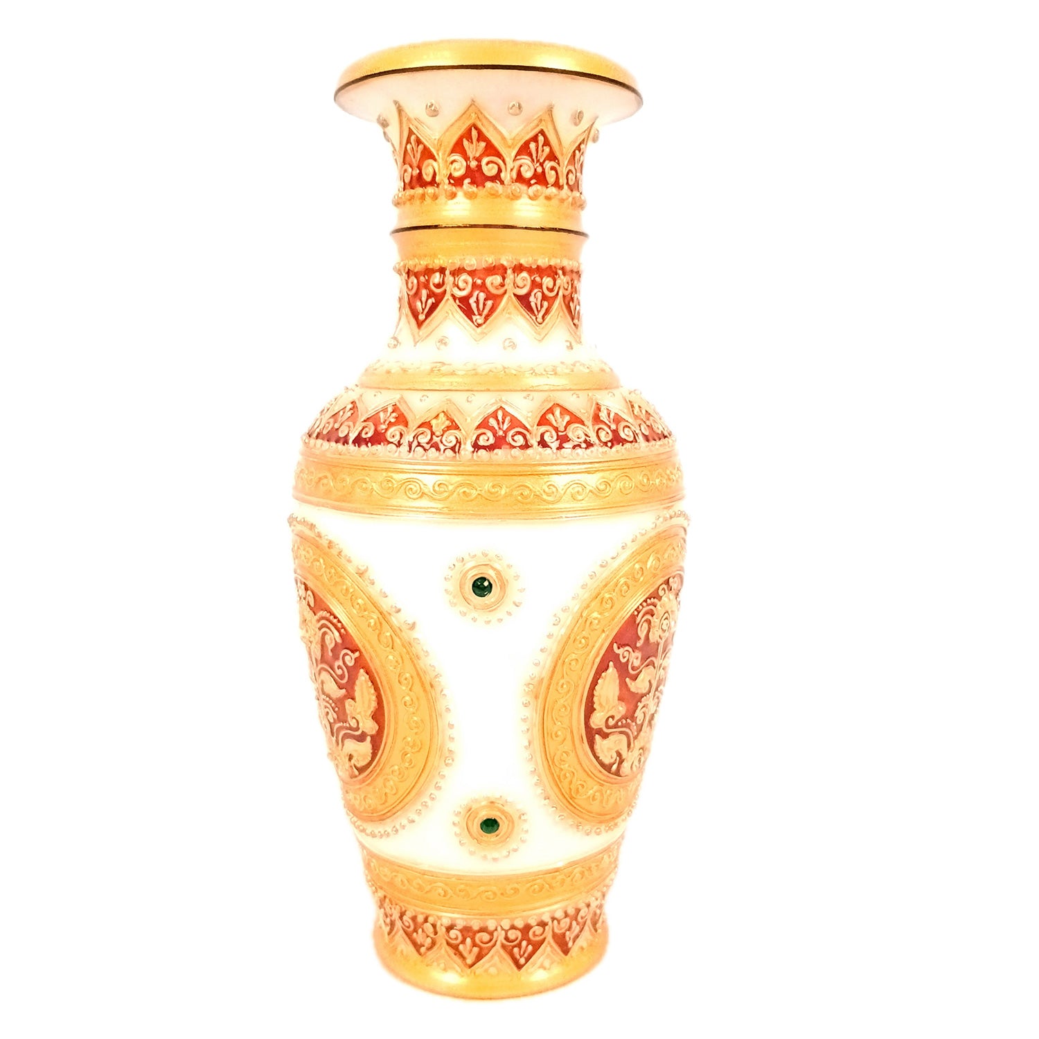 Flower Vase Marble for Table Decoration | Flower Pot Handcrafted - for Home, Living Room, Office, Entrance Decor & Wedding / Housewarming Gifts - 10 inch - Apkamart