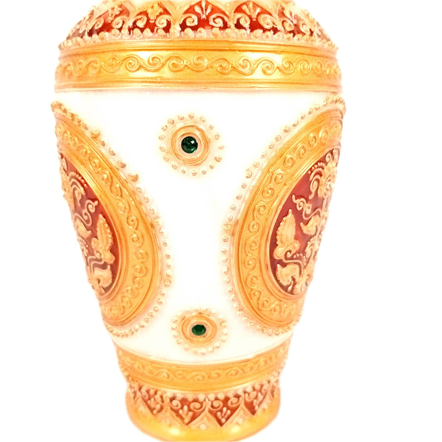 Flower Vase Marble for Table Decoration | Flower Pot Handcrafted - for Home, Living Room, Office, Entrance Decor & Wedding / Housewarming Gifts - 10 inch - Apkamart