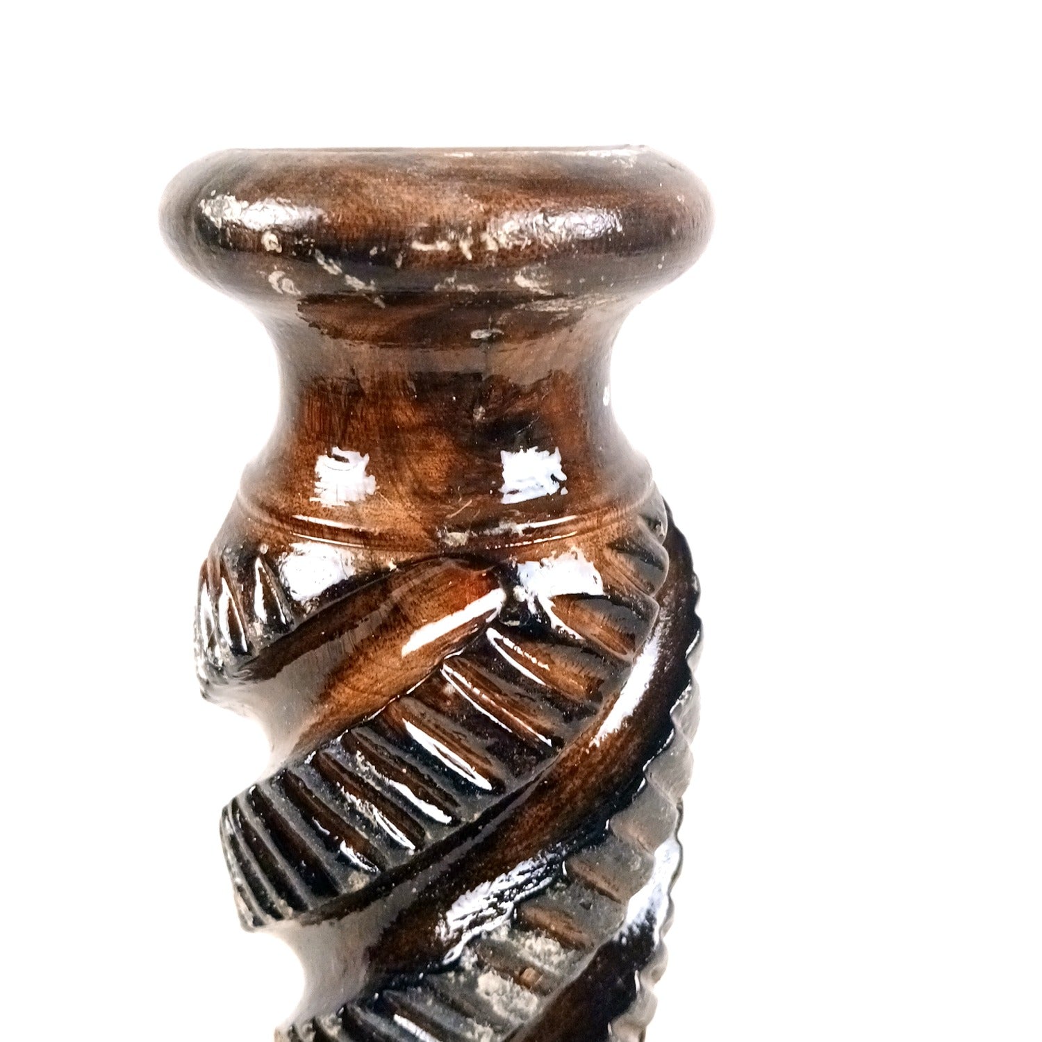 Wooden Flower Vase | Handcrafted Wooden Vase for Home Décor | Decorative Flower Pot for Living Room, Bedroom, Table & Office - 12 Inch - Apkamart