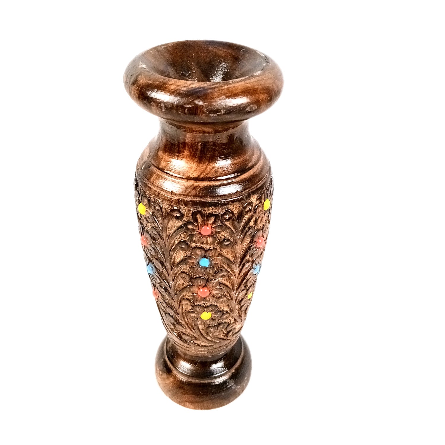 Flower Vase Wooden | Pots for Flowers - For Tabletop, Living Room, Home & Office Decoration | Centerpiece for Table Decoration |Vases for Gifts - 12 Inch - Apkamart