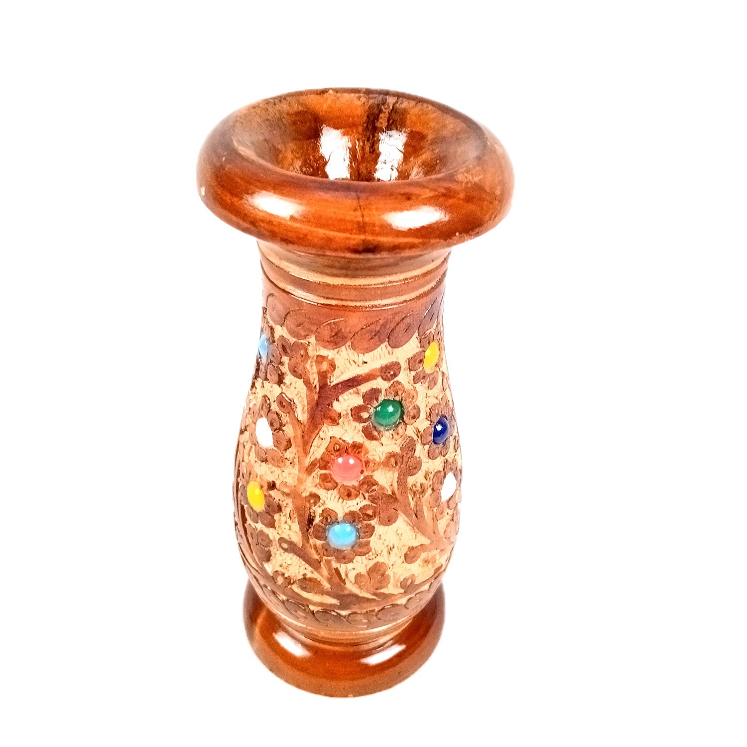 Flower Vase Wooden | Pots for Flowers - For Tabletop, Living Room, Home & Office | Centerpiece for Table Decoration |Vases for Gifts - 12 Inch (Set Of 3) - Apkamart