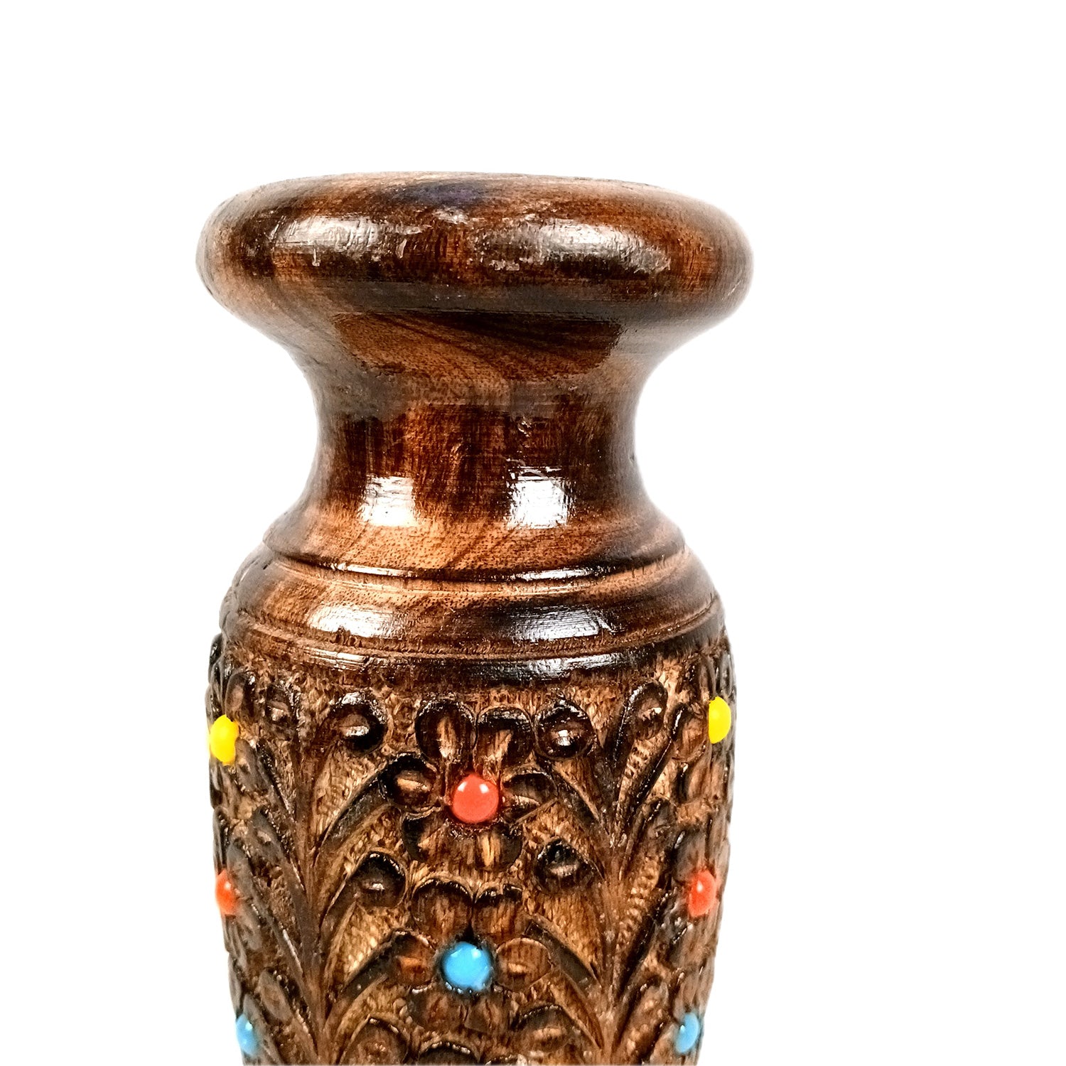 Flower Vase Wooden | Pots for Flowers - For Tabletop, Living Room, Home & Office Decoration | Centerpiece for Table Decoration |Vases for Gifts - 12 Inch - Apkamart