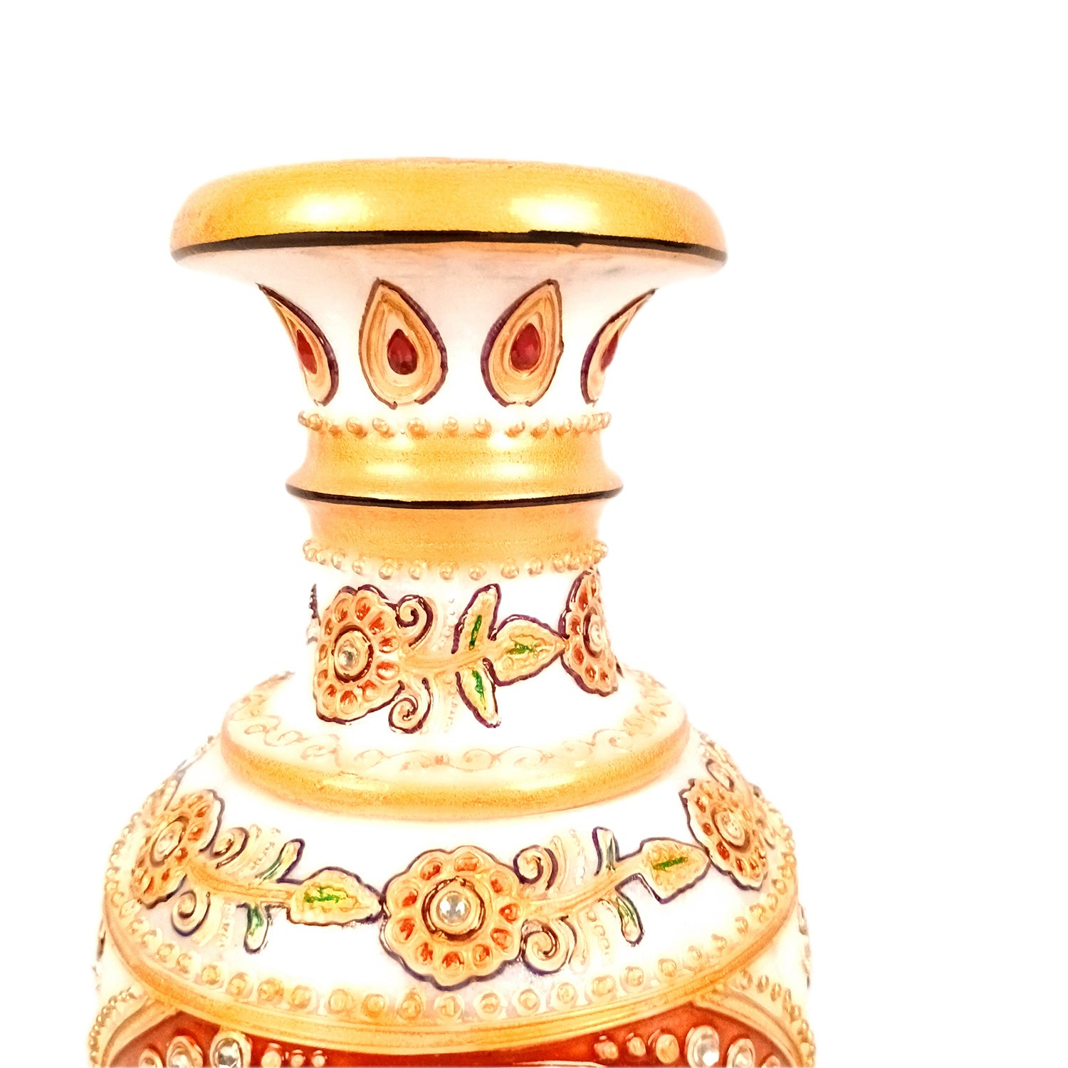Flower Vase Marble - Peacock Design for Table Decoration | Handcrafted Flower Pot - for Home, Shelf, Living Room, Entrance Decor & Wedding / Housewarming Gifts - 10 inch - Apkamart #Style_Design 1