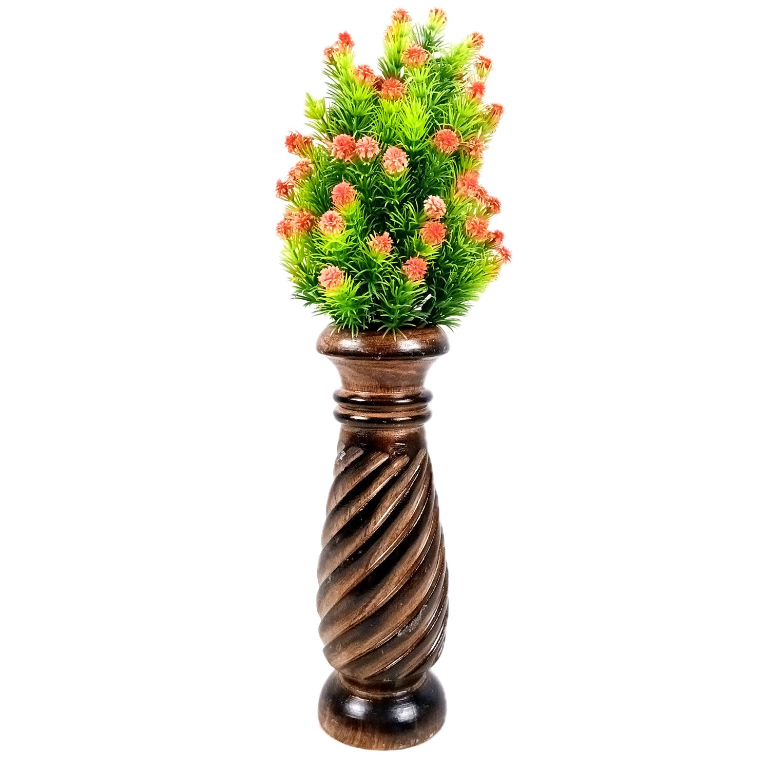 Flower Pot | Wooden Vase - for Home Decoration, Living Room, Table, Shelf, Office & Interior Decor | House Warming & Festival Gift - 10 Inch (Pack Of 2) - Apkamart