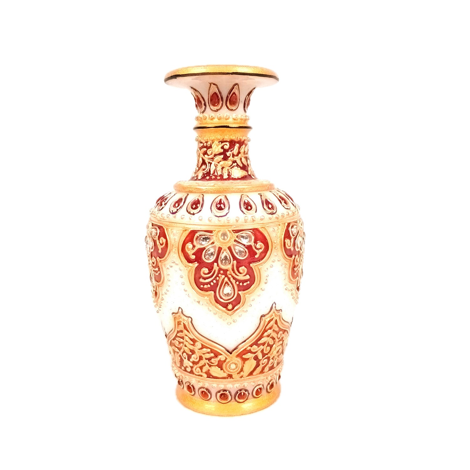 Flower Vase Marble | Pots for Flowers - For Tabletop, Living Room, Home, Office Decor & Wedding / Housewarming Gifts | Centerpiece for Table Decoration - 6 Inch - Apkamart #Style_Design 1