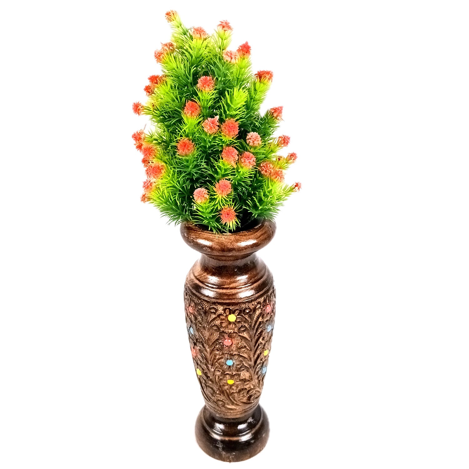 Flower Vase Wooden | Pots for Flowers - For Tabletop, Living Room, Home & Office Decoration | Centerpiece for Table Decoration |Vases for Gifts - 12 Inch - Apkamart