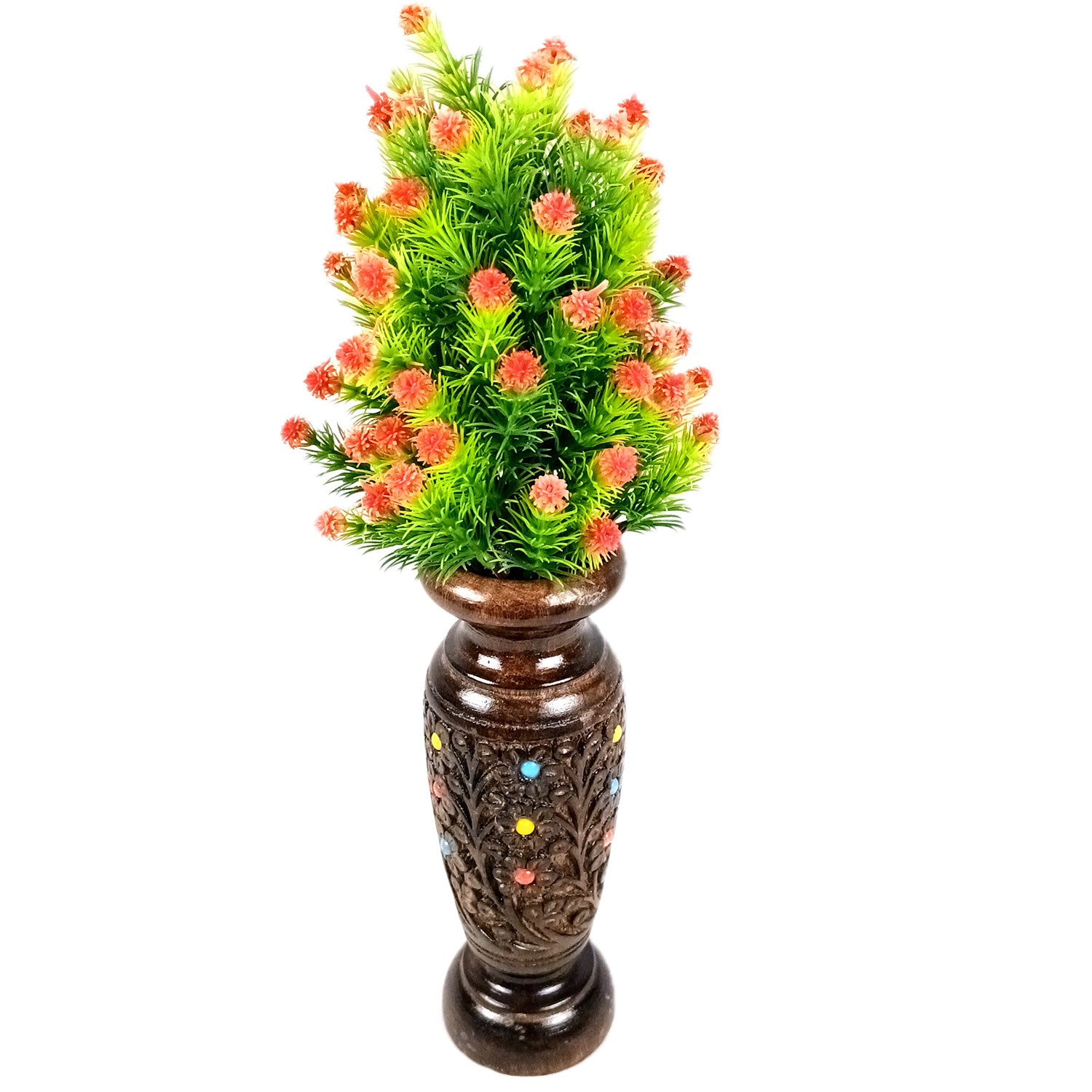 Flower Vase Wooden | Pots for Flowers - For Tabletop, Living Room, Home & Office Decoration | Centerpiece for Table Decoration |Vases for Gifts - 10 Inch - Apkamart
