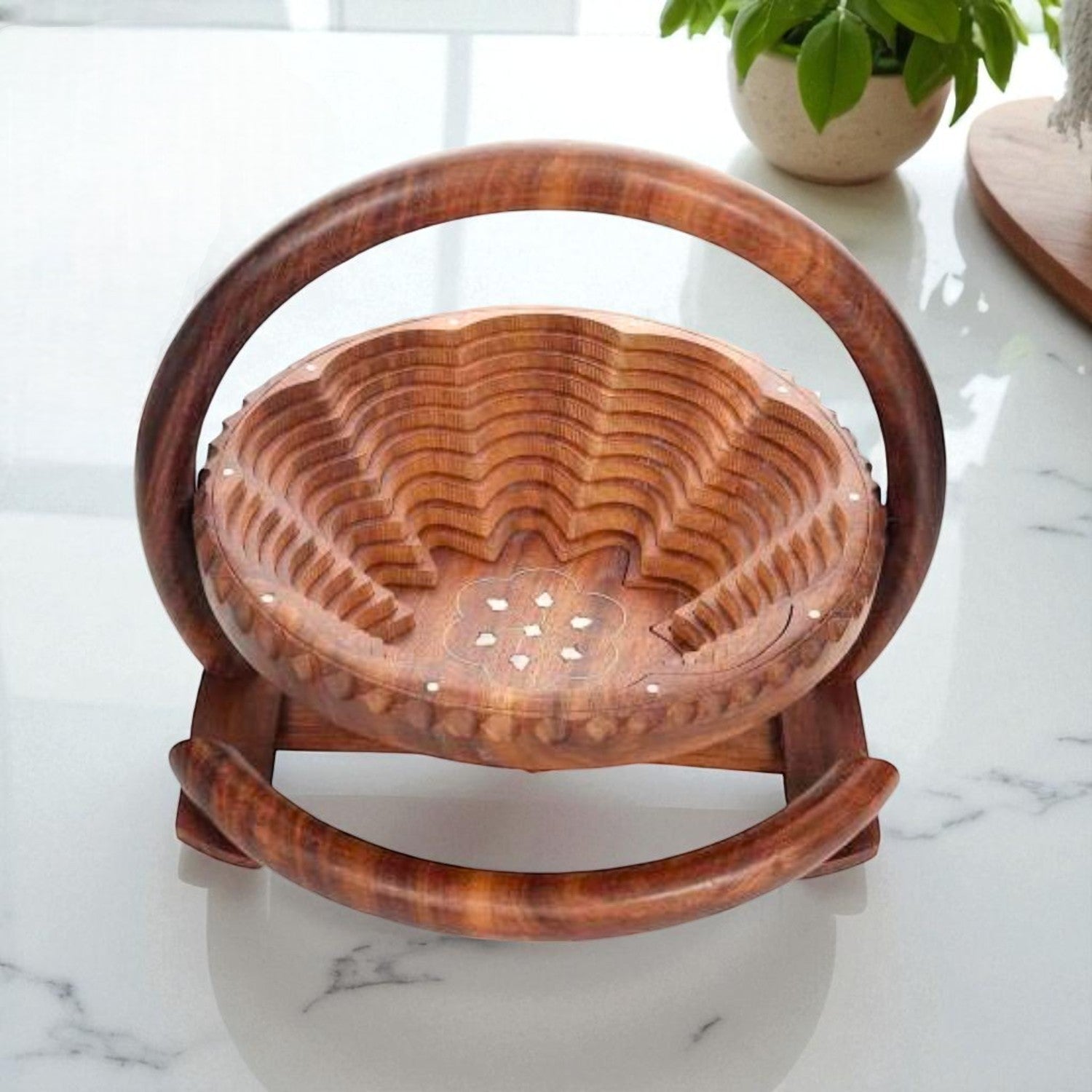 Foldable Fruit Basket - For Serving Fruits, Snacks, Vegetables - 10 Inch - Apkamart