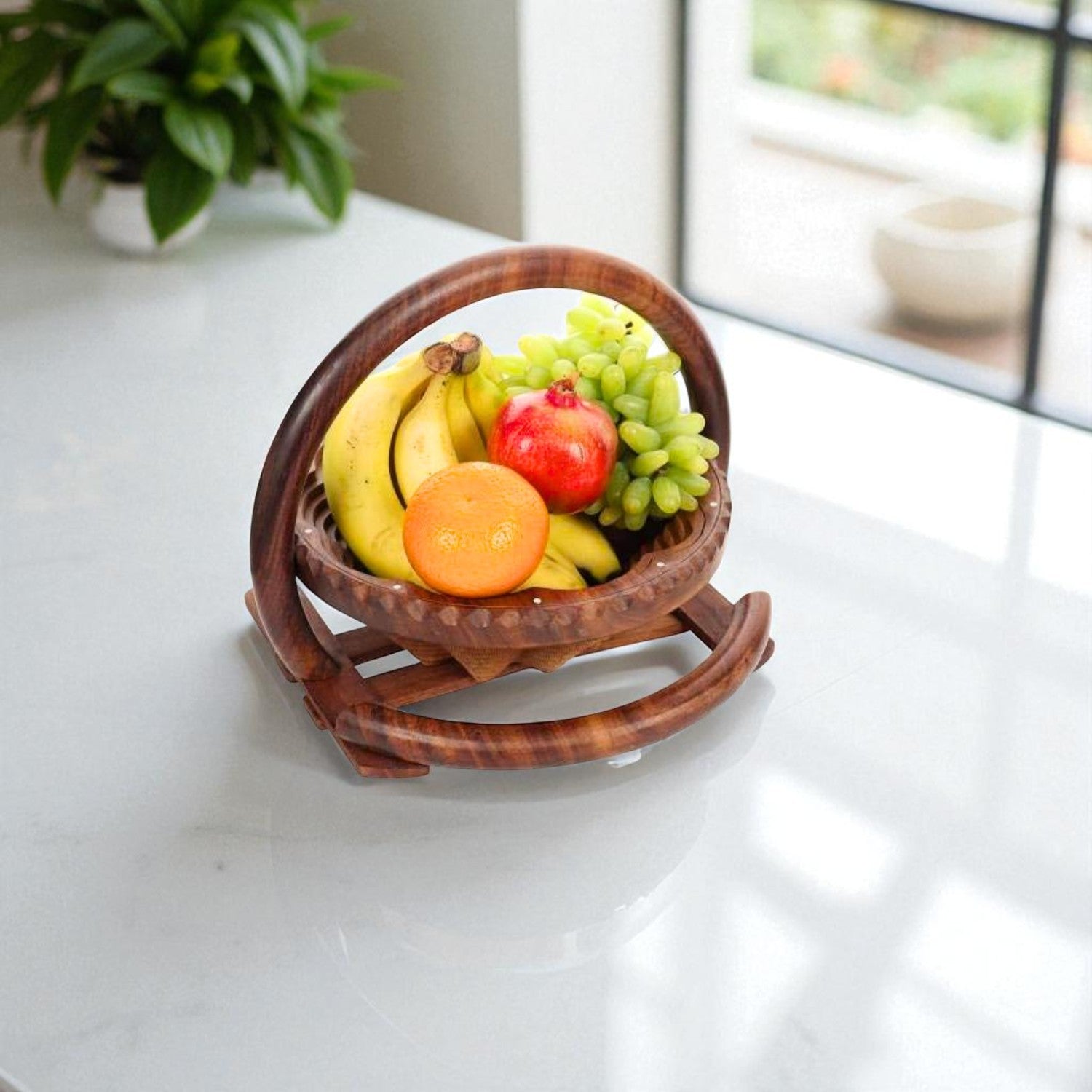 Foldable Fruit Basket - For Serving Fruits, Snacks, Vegetables - 10 Inch - Apkamart