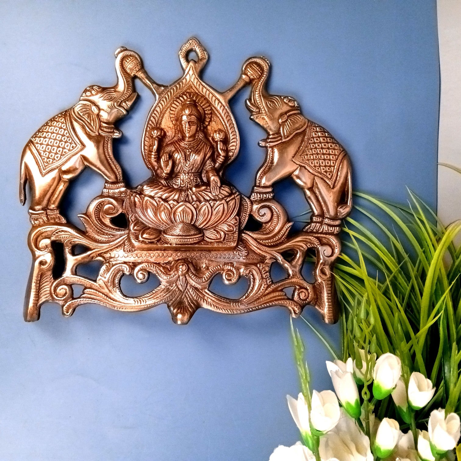 GajLaxmi Wall Hanging for Home Decor | Decorative Wall Art for Living Room, Bedroom & Office | Wall Hanging Showpiece & Gift Item - 13 Inch - Apkamart