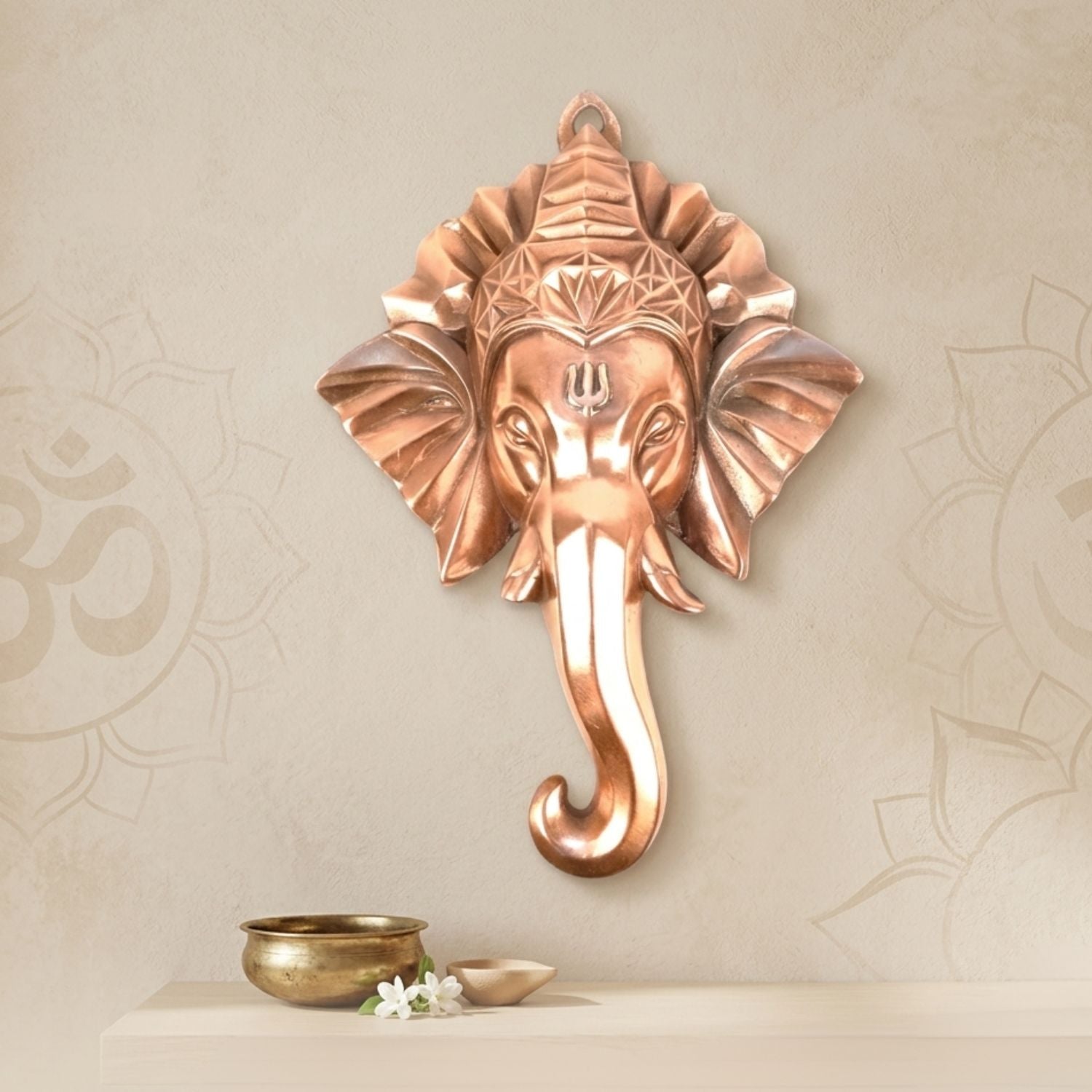 Ganesh Face Wall Hanging For Home & Wall Decor – 20 Inch-Apkamart
