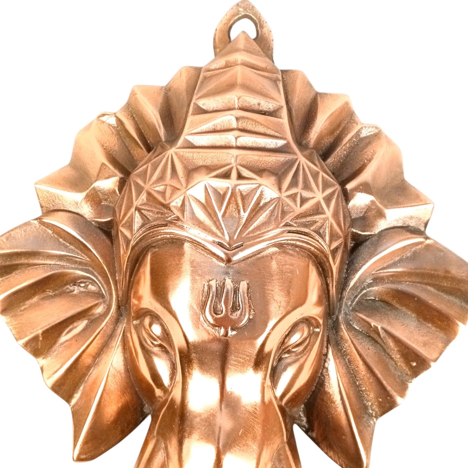 Ganesh Face Wall Hanging – Copper, 20 Inch - Apkamart