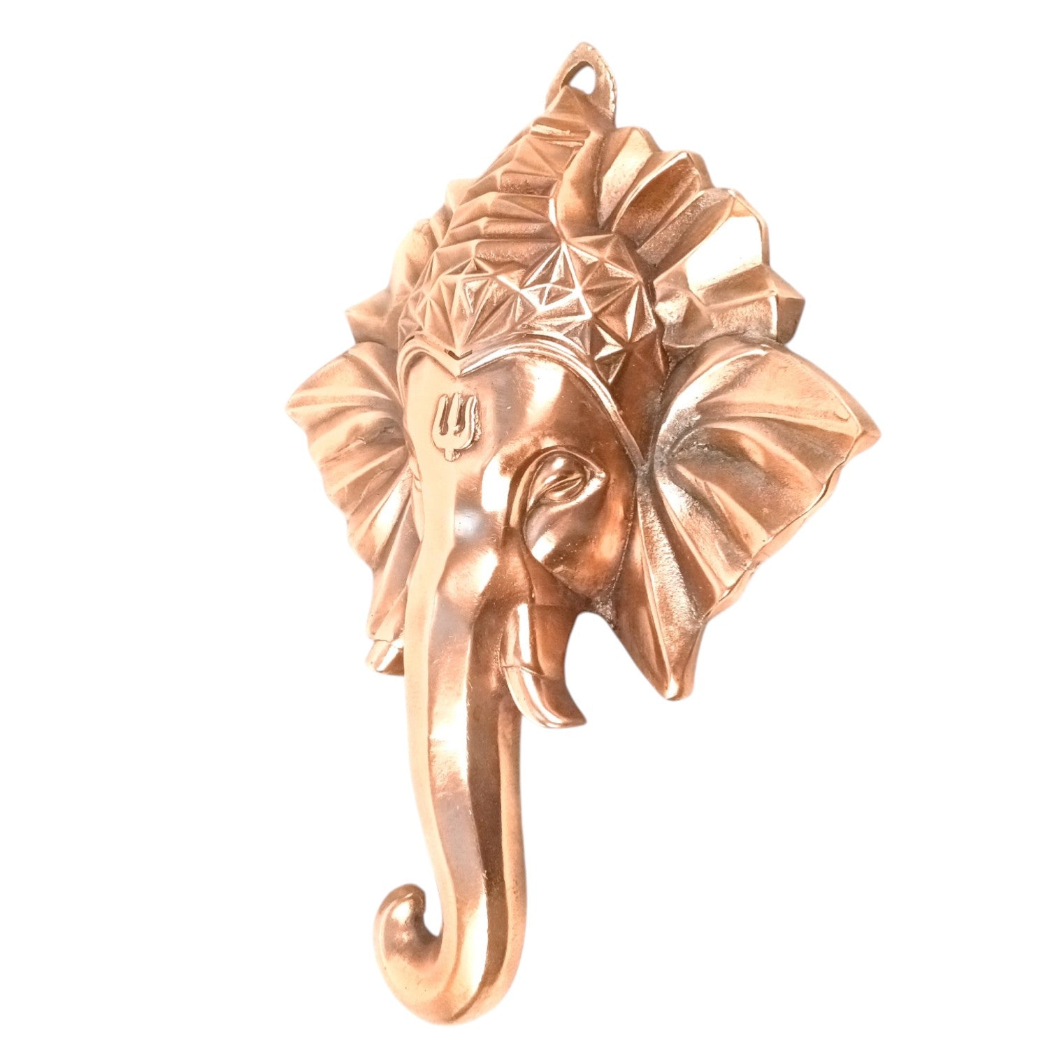 Ganesh Face Wall Hanging – Copper, 20 Inch - Apkamart